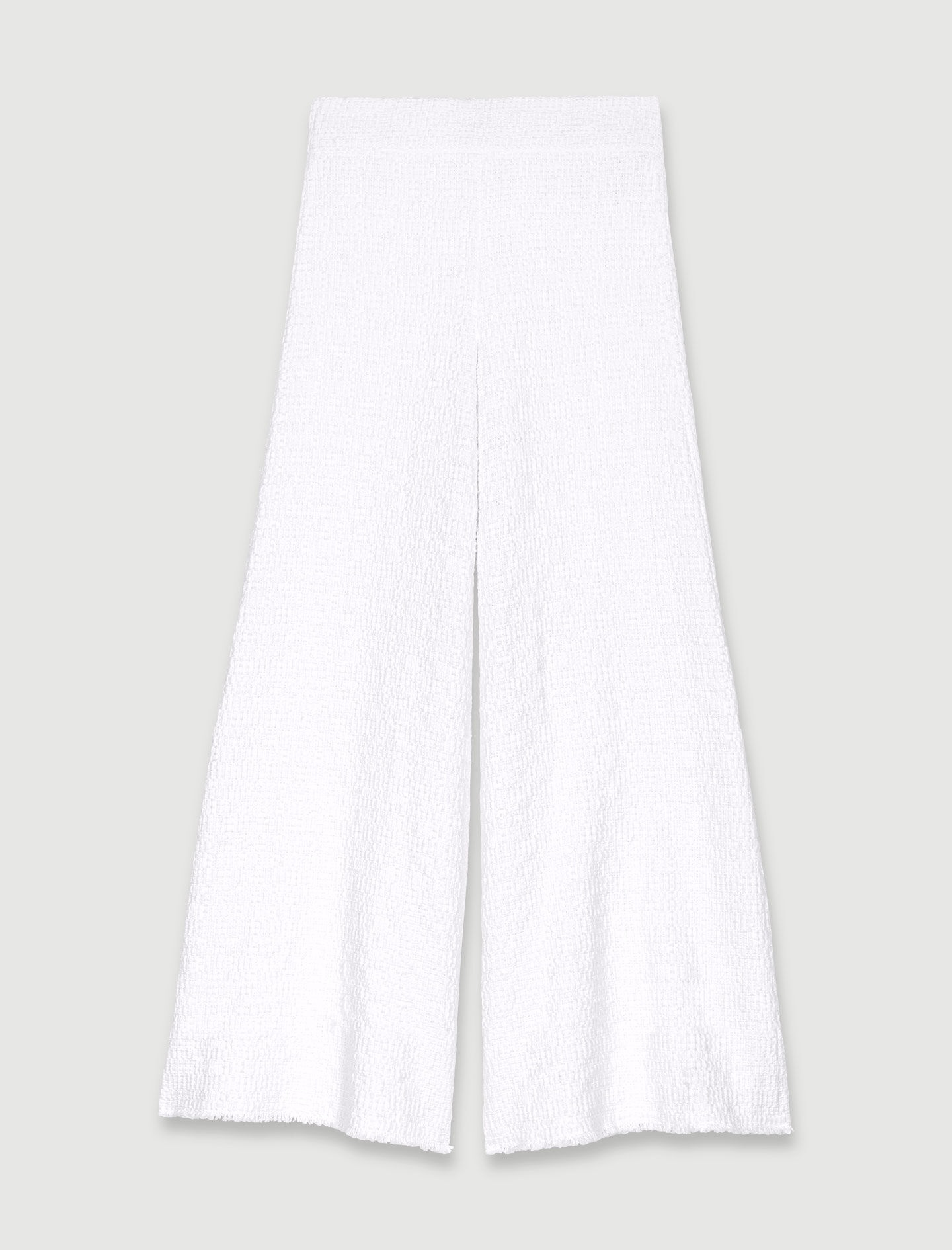 Wide-leg tweed trousers - 1