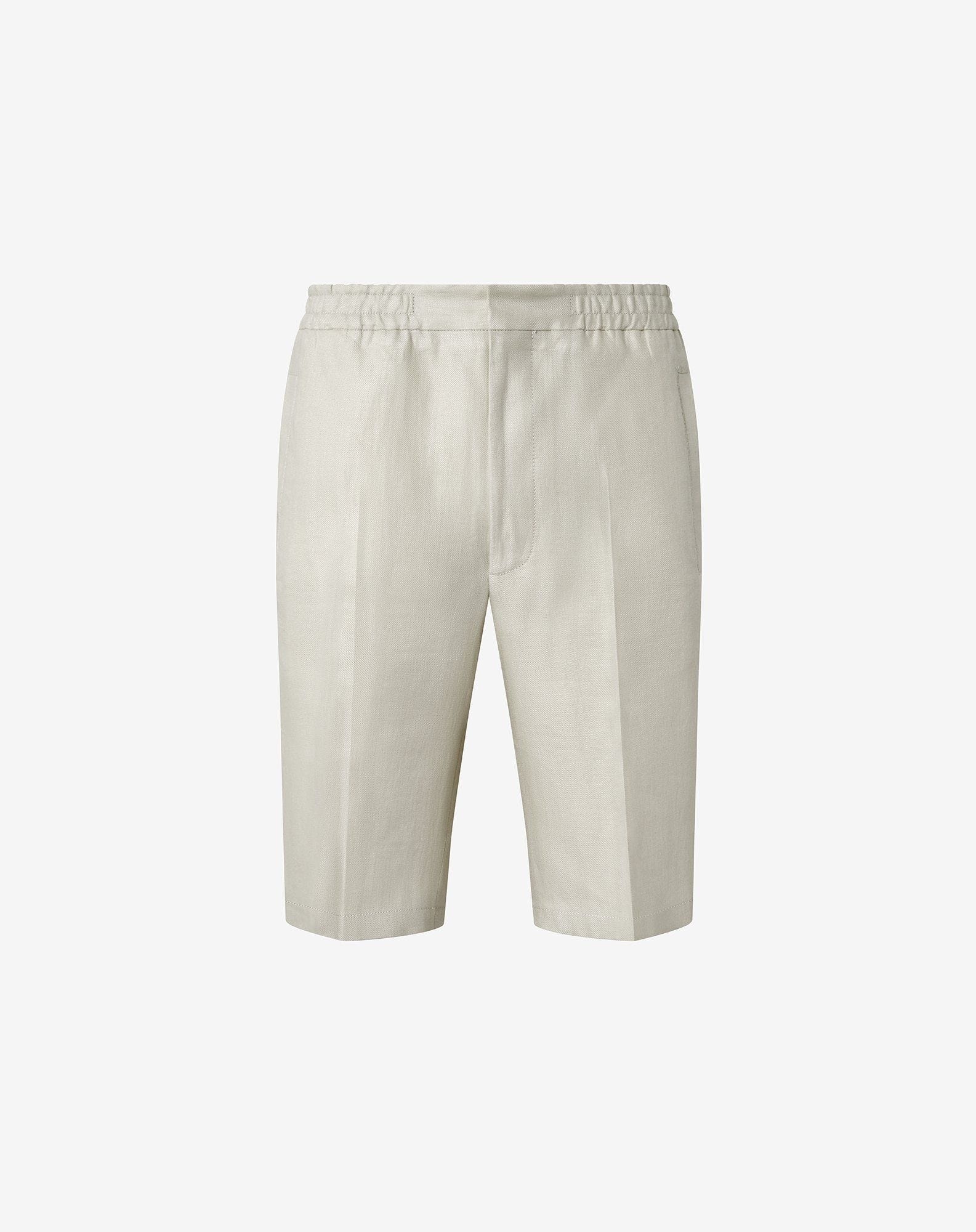 Ivory pure linen Bermuda shorts - 1