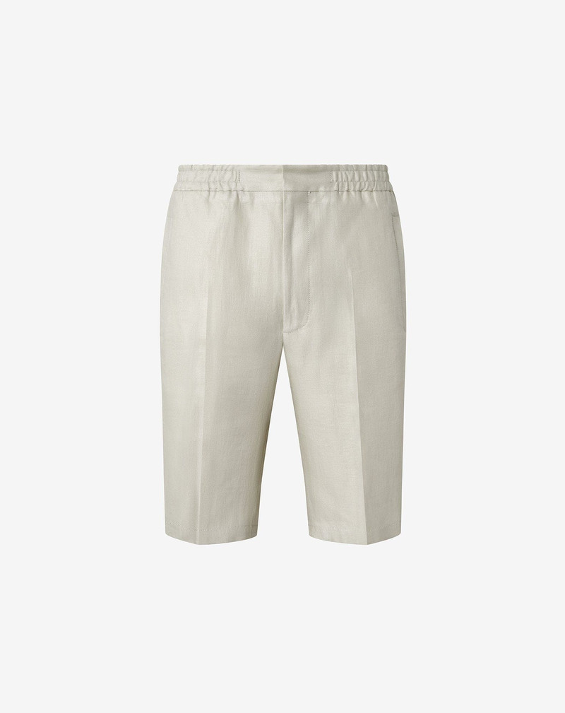 Ivory pure linen Bermuda shorts 1