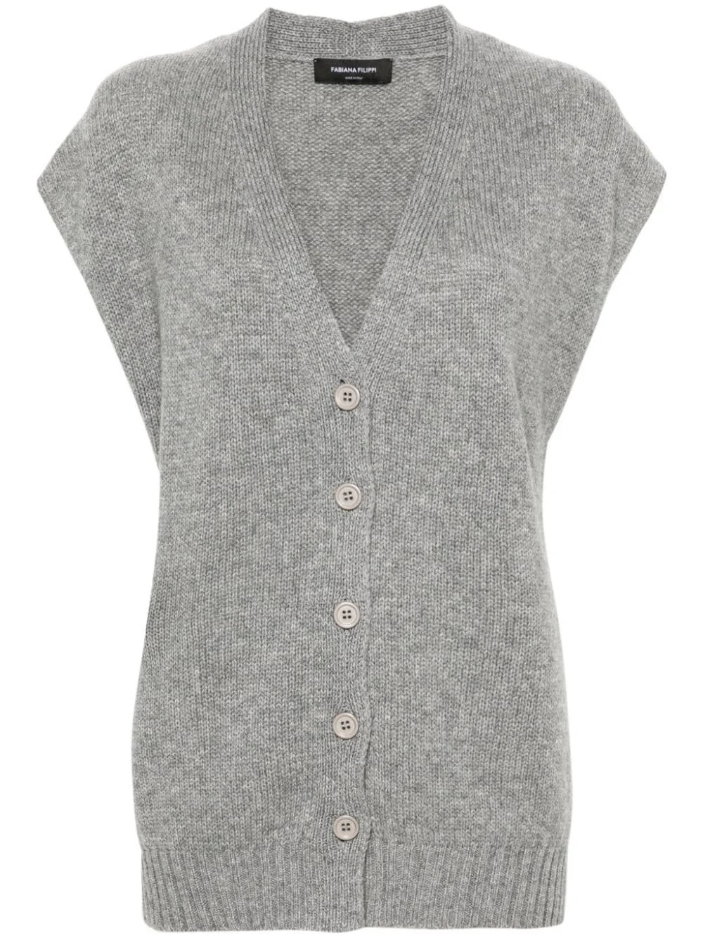 V-neck cashmere vest - 1