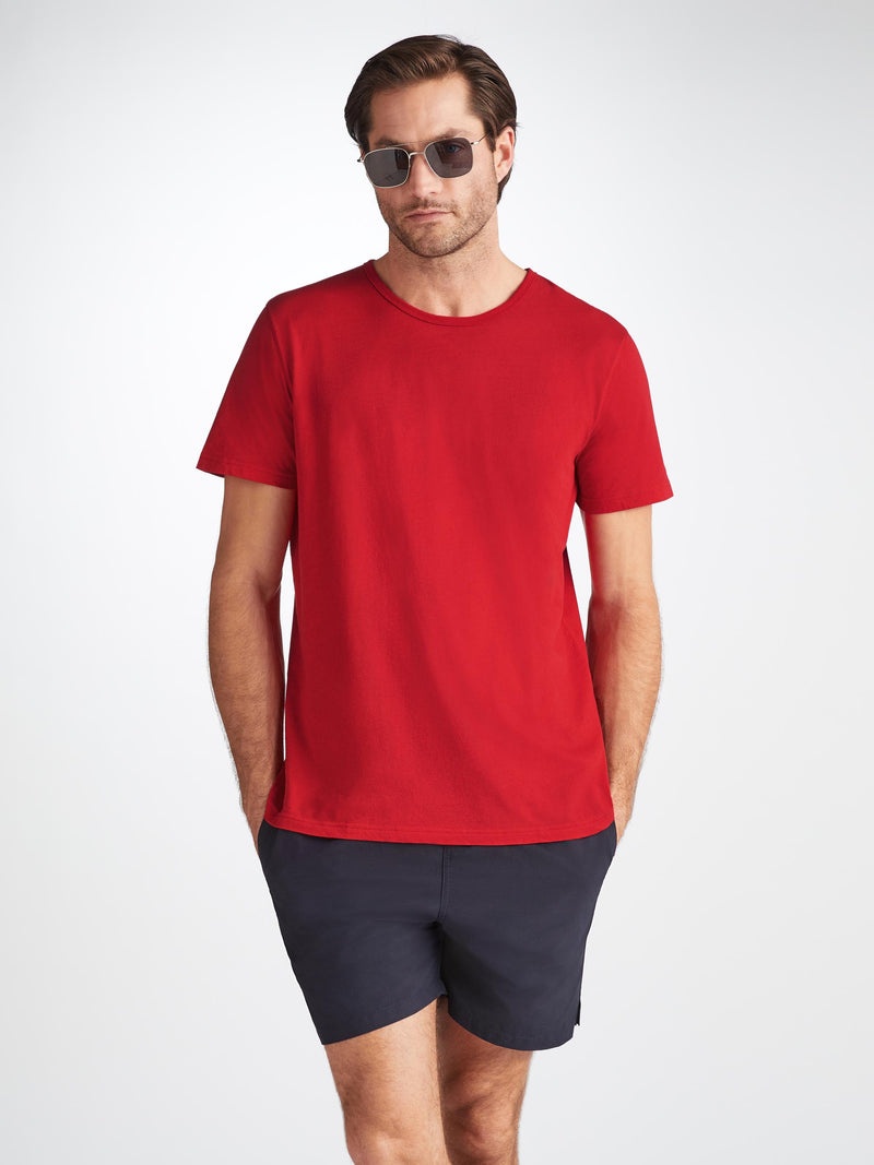Men's Short Sleeve T-Shirt Riley 2 Pima Cotton Red - 2