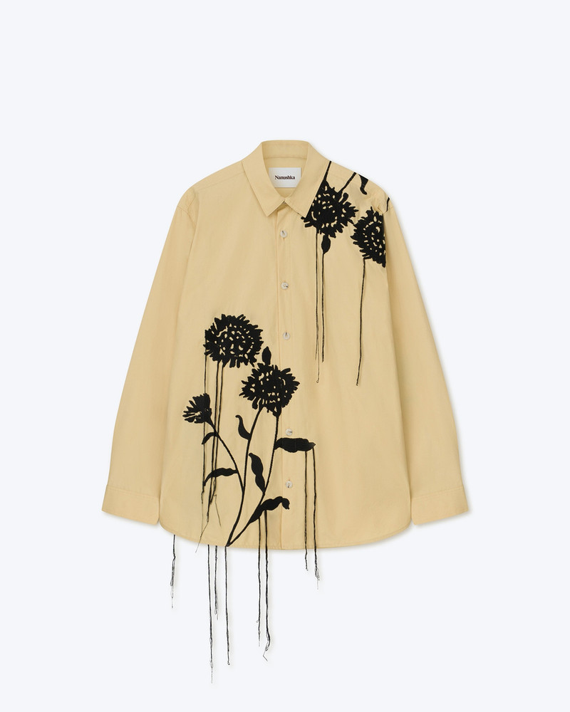 JARI - Embroidered poplin shirt - Vintage creme 1