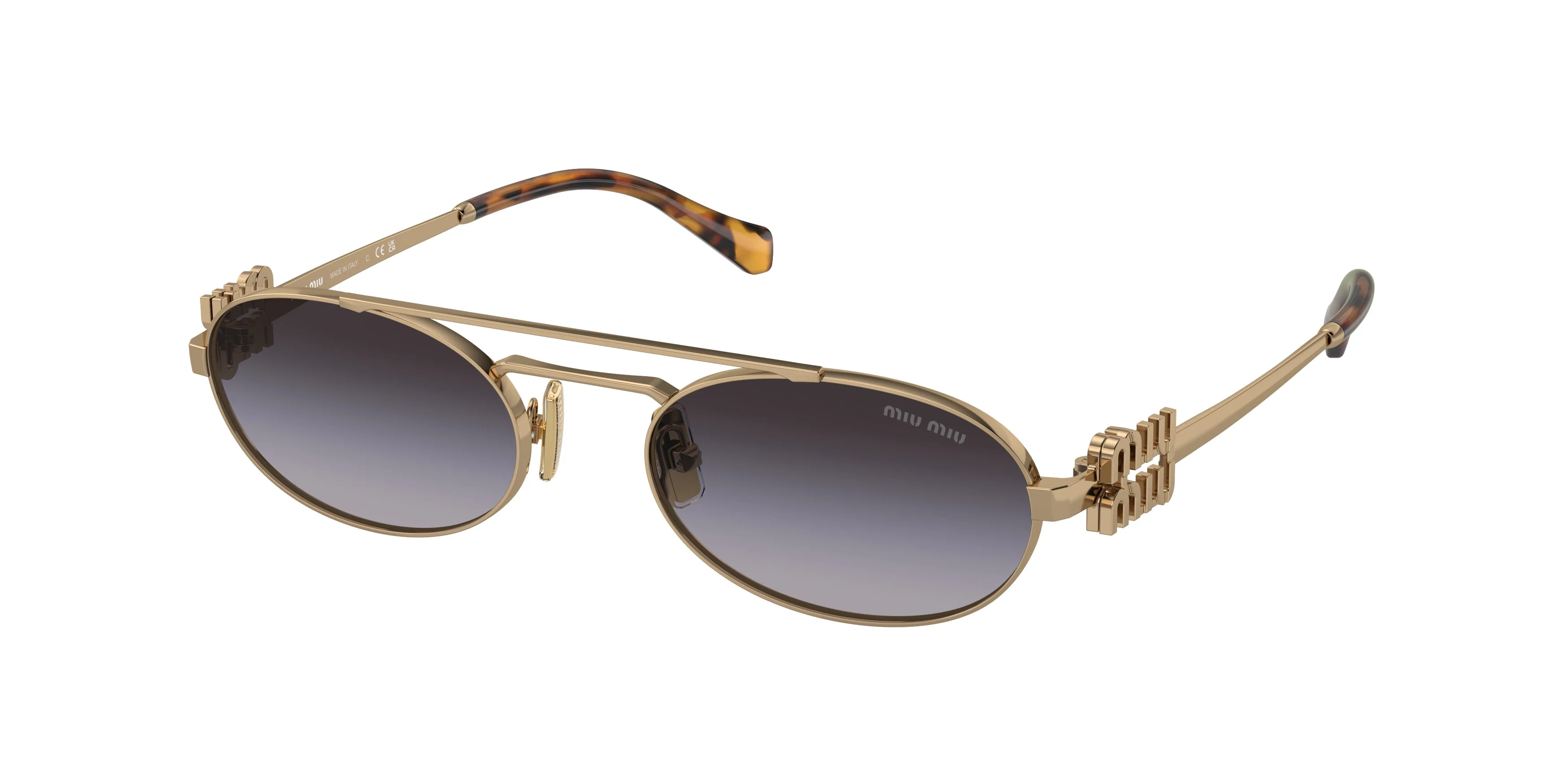 Miu Miu Grey Gradient Oval Ladies Sunglasses MU 54ZS 7OE5D1 53 - 1