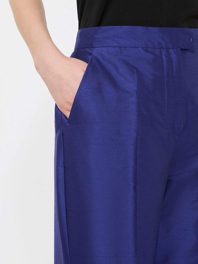 ORATA Silk Shantung cigarette trousers - CORNFLOWER BLUE 5