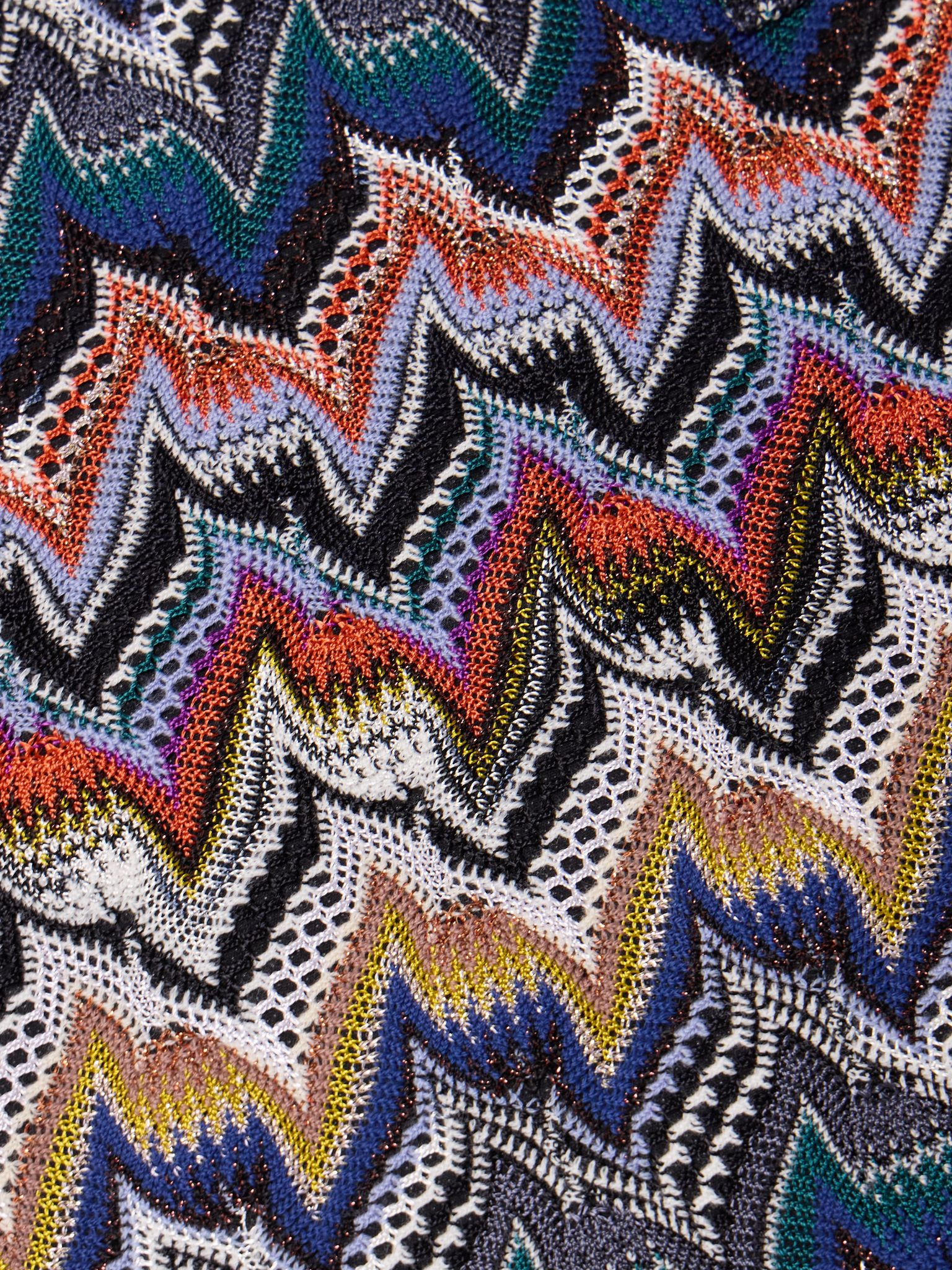 Striped metallic crochet-knit mini skirt Multi - 5