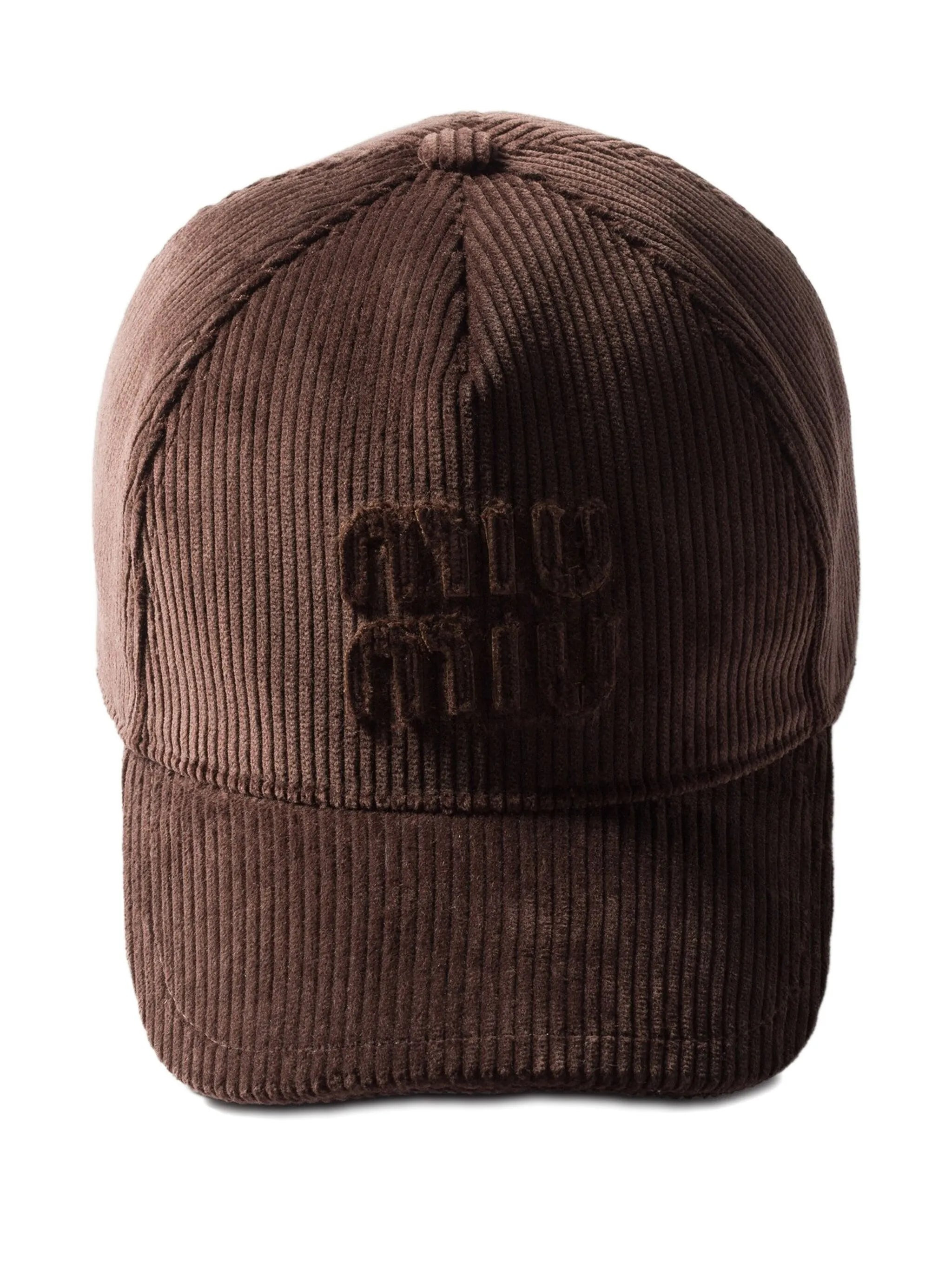 Miu Miu Logo-patch Corduroy Baseball Cap - 1