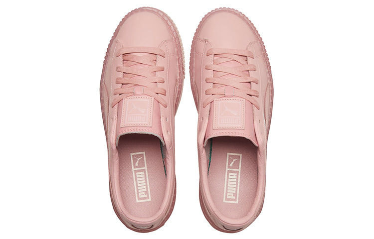 (WMNS) PUMA Basket Platform Core Pink Low Board Shoes 364040-09 - 4