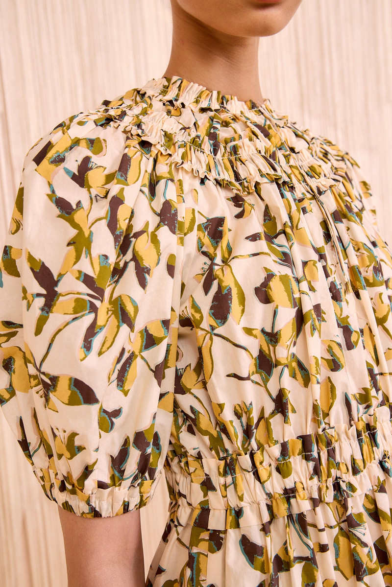 ULLA JOHNSON Othella Short Sleeve Midi Dress outlook