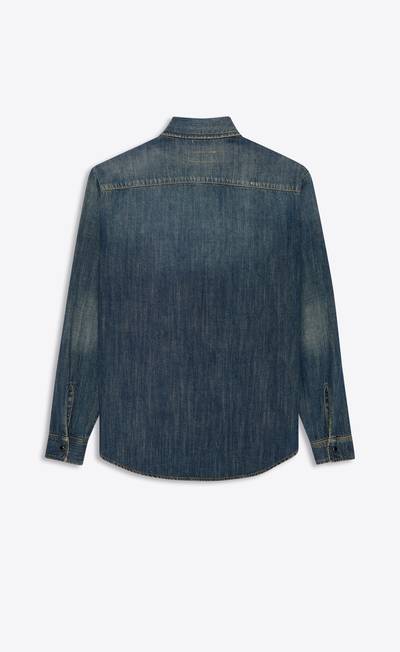 SAINT LAURENT oversized shirt in deep vintage blue denim outlook