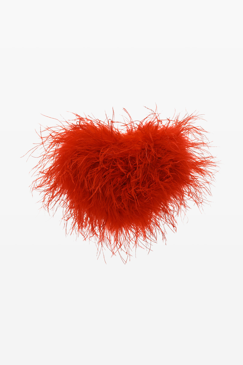 HEART PILLOW CLUTCH IN OSTRICH 1