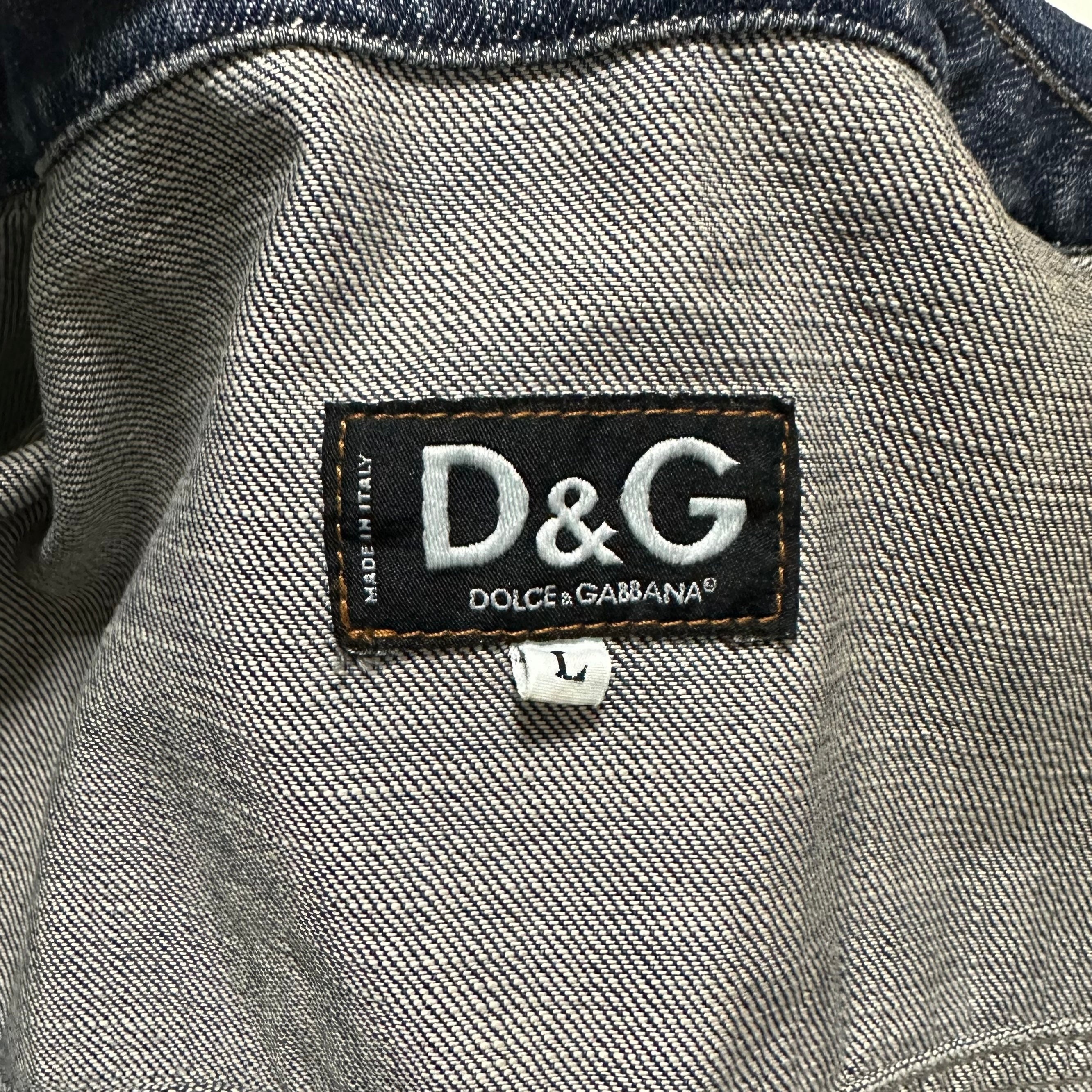 D&G - D&G Spring Summer 2002 Panther Patchwork Reversible Denim Jacket - 5