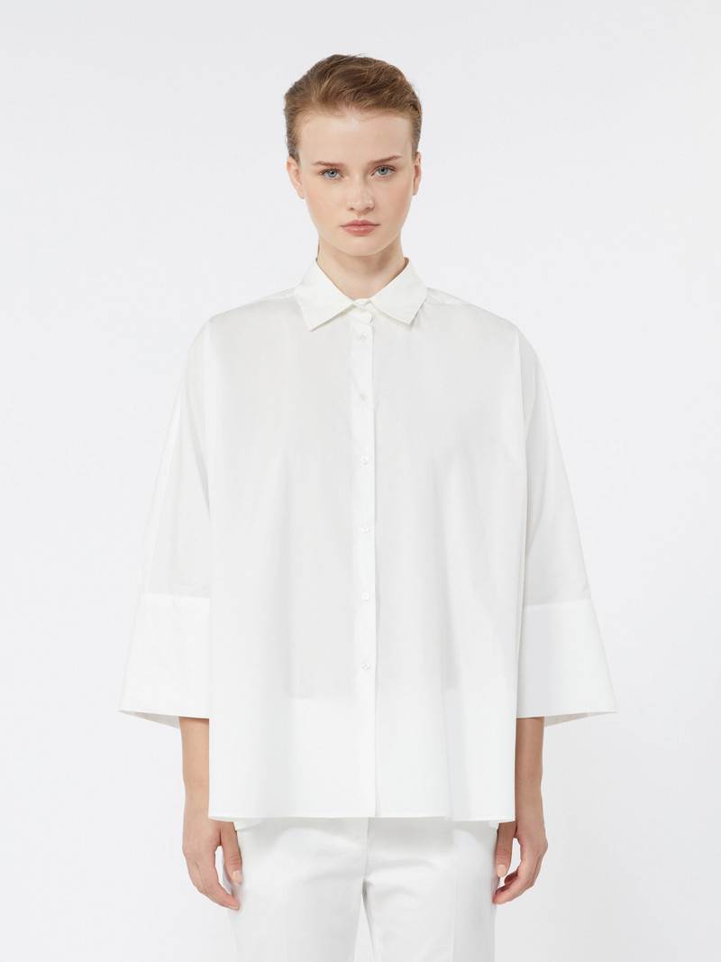 HUDSON Cotton poplin oversize shirt - WHITE 3