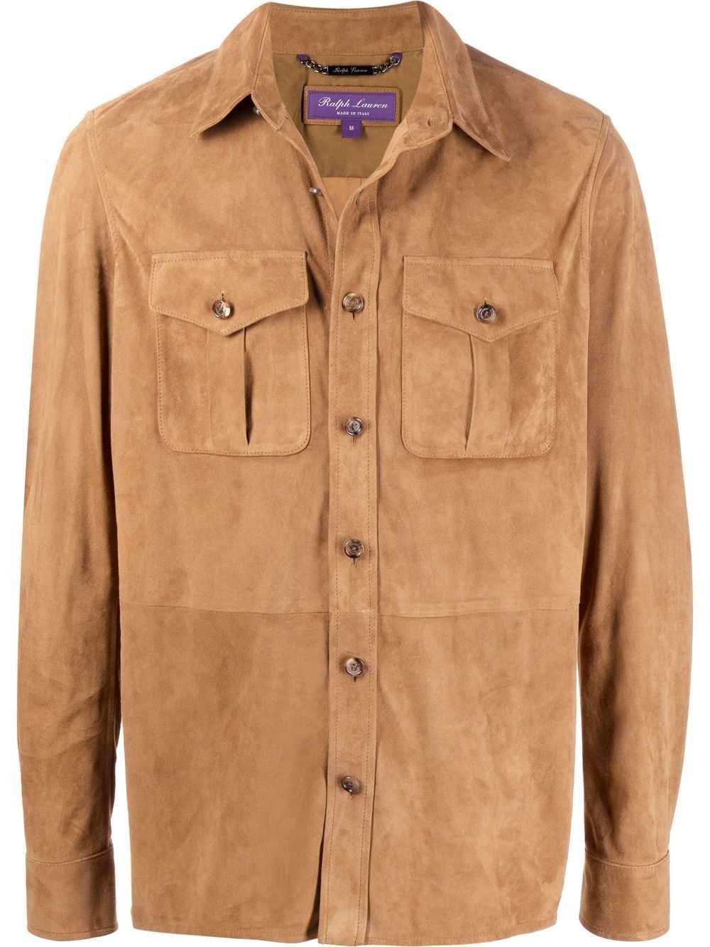 button-up suede shirt - 1