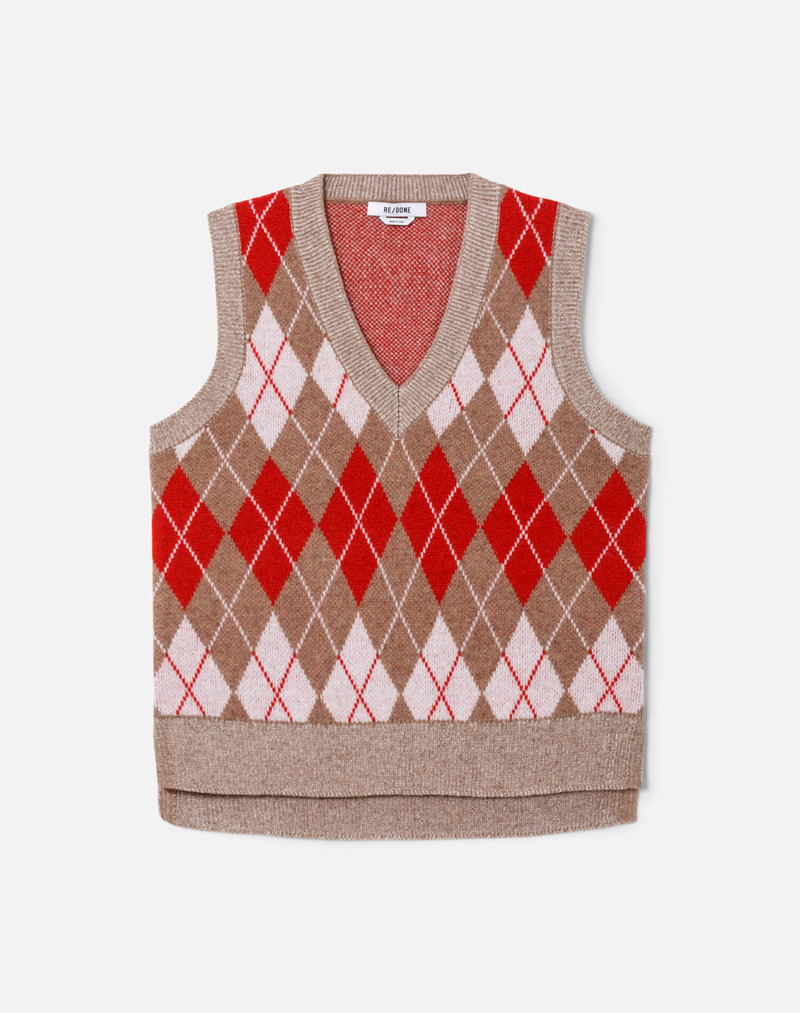 Argyle Vest - Red Combo 1