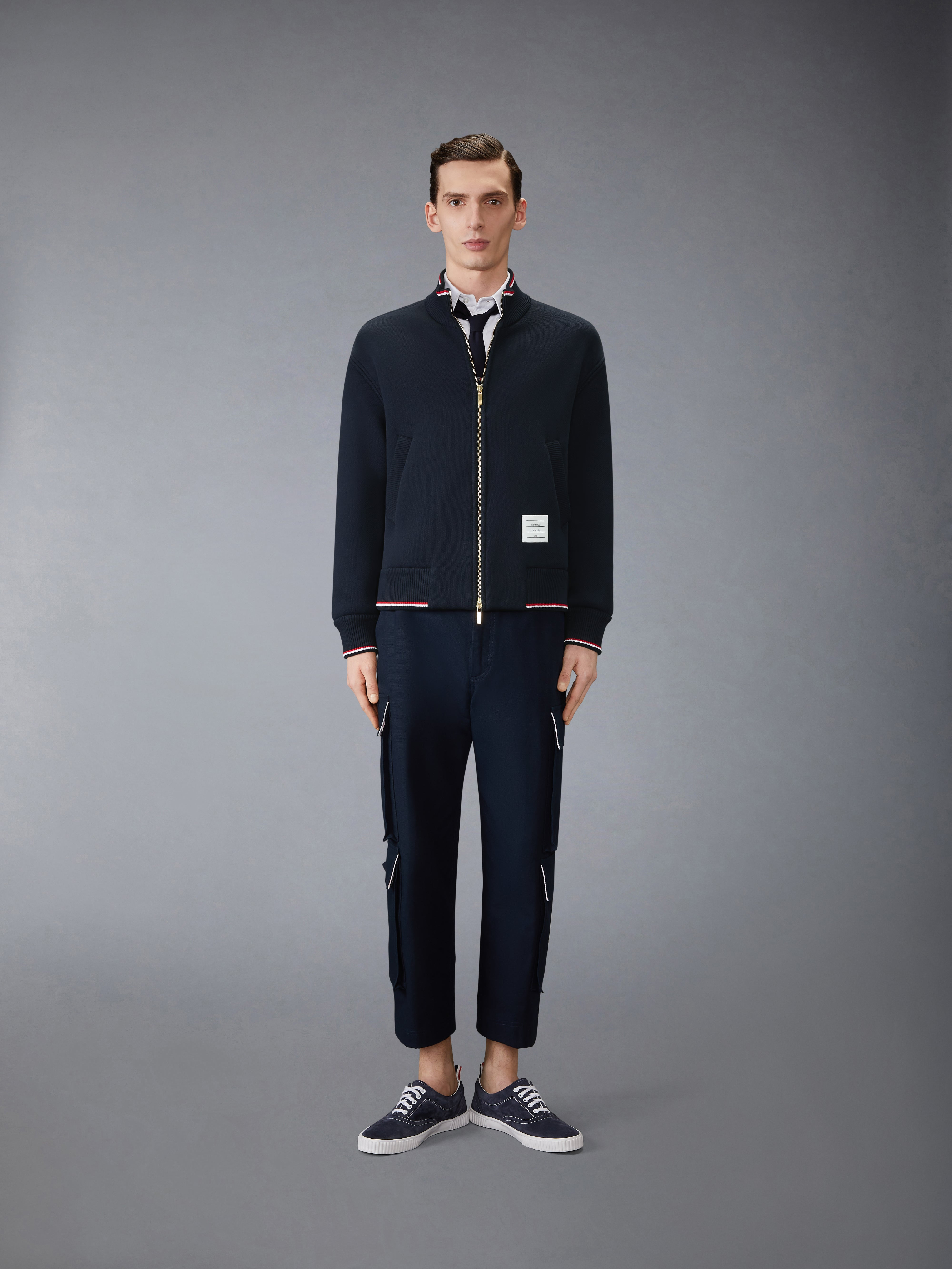 LOOPBACK OVERSIZED RWB STRIPE JACKET - 4