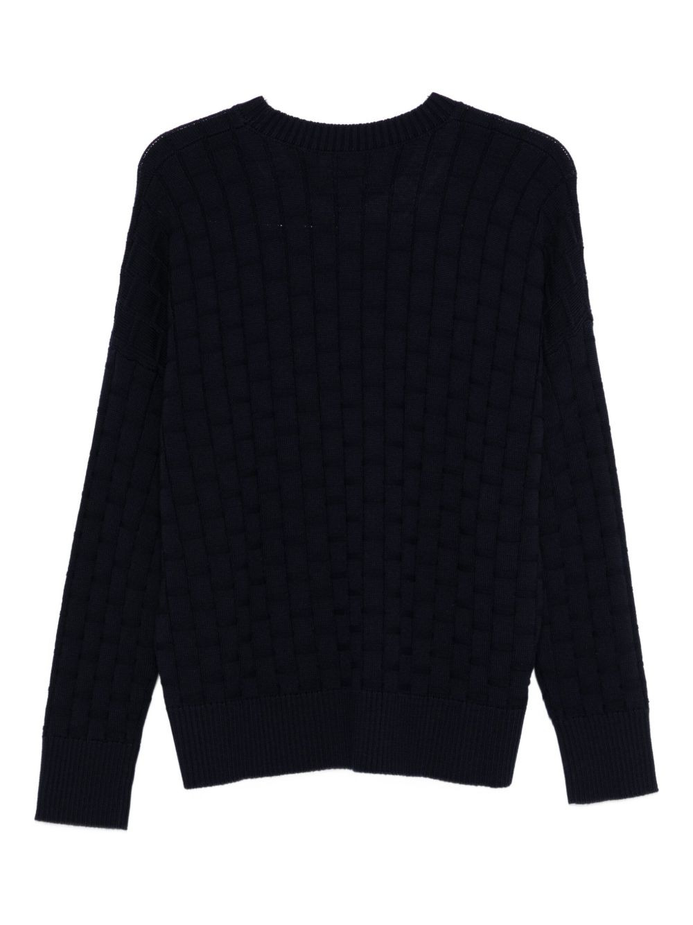 quilted crew-neck sweater - 2