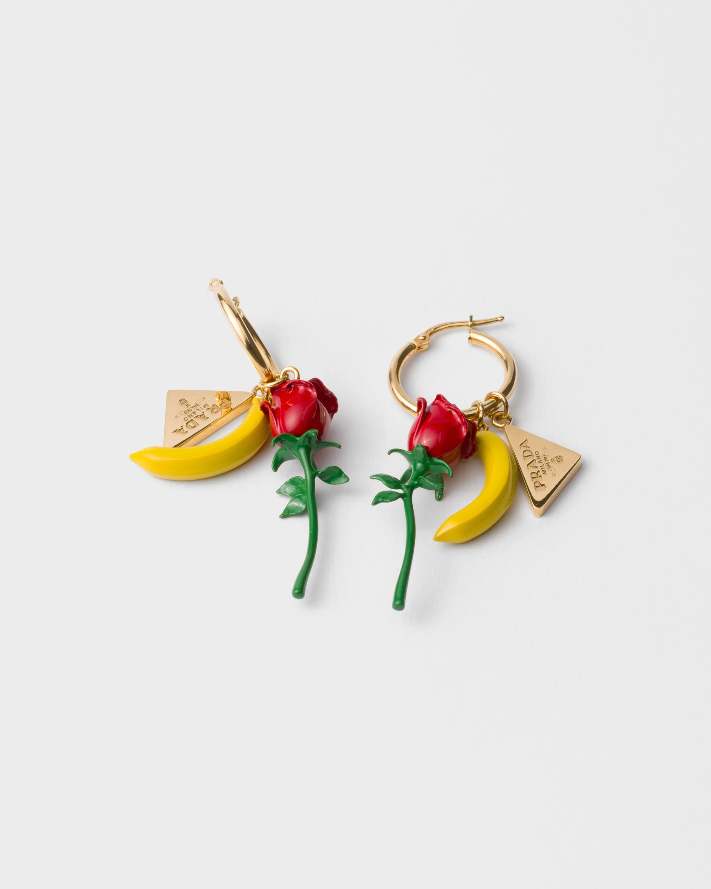 Enameled metal earrings - 1