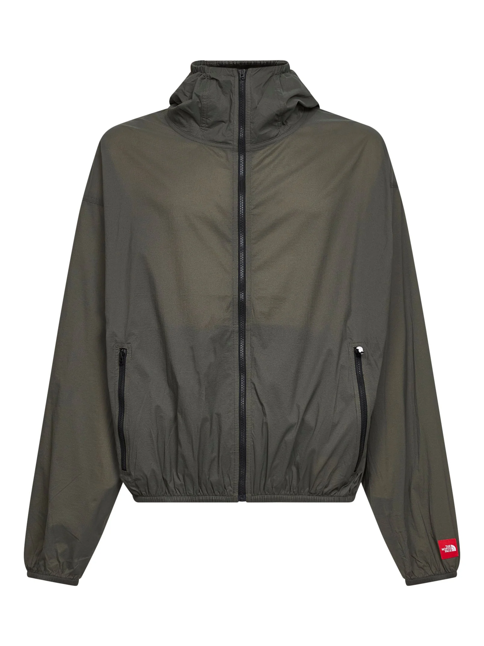 New taupe green Red Box Packable hooded wind jacket - 1