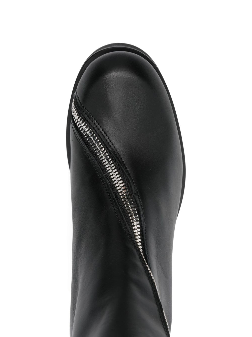 zip-detail block-heel boots - 4
