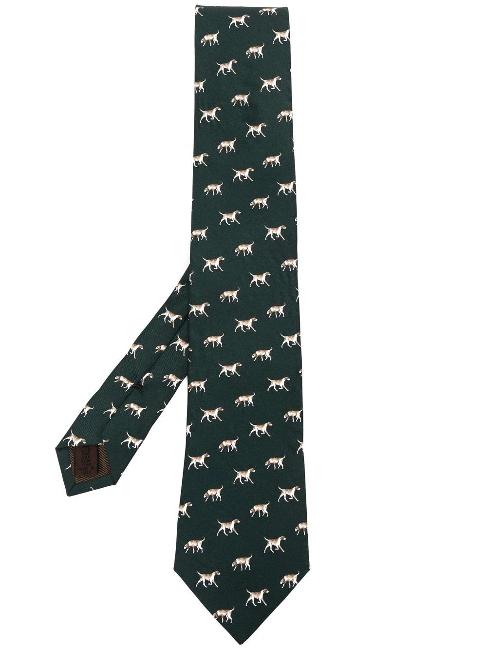 dog print silk tie - 1