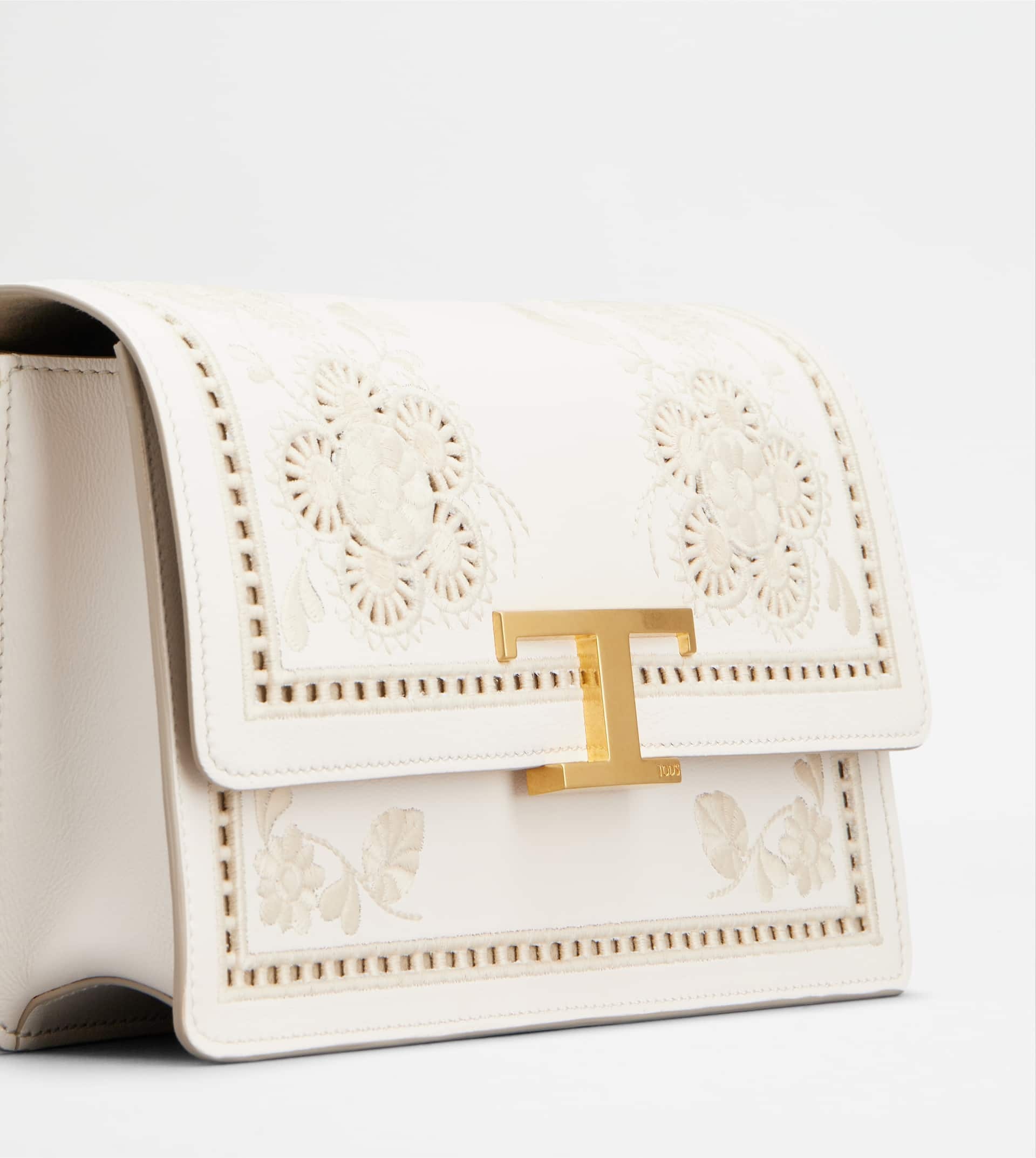 T TIMELESS SHOULDER BAG IN LEATHER MINI - WHITE - 7