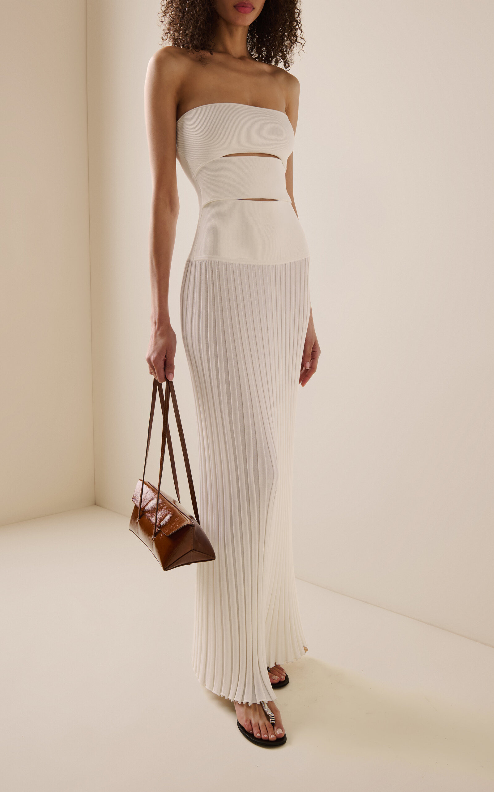 Cutout Knit Maxi Dress white - 2