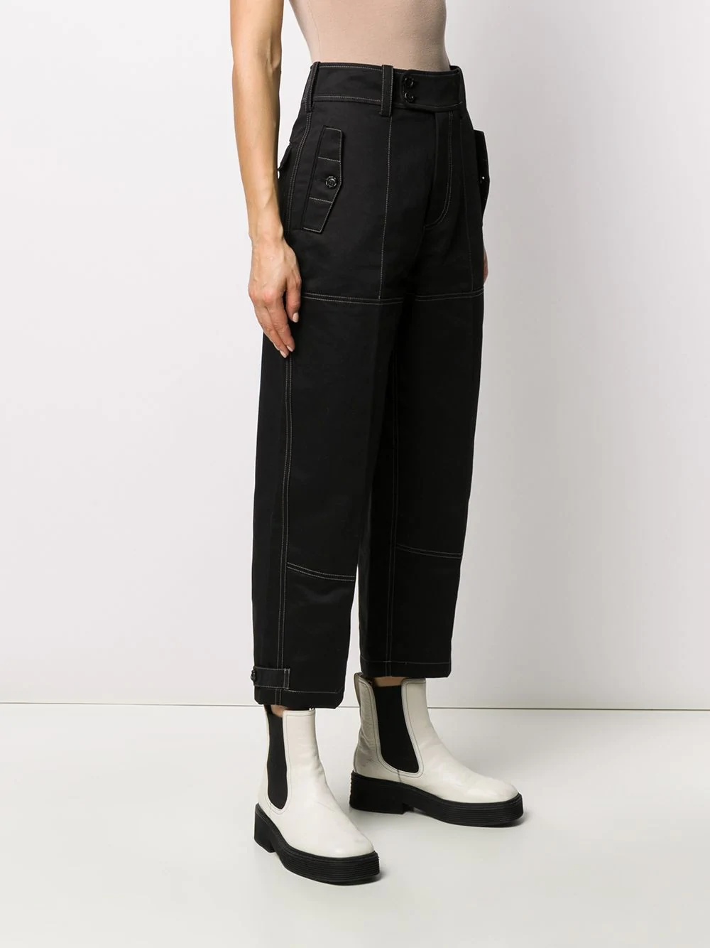 loose fit cropped trousers - 3