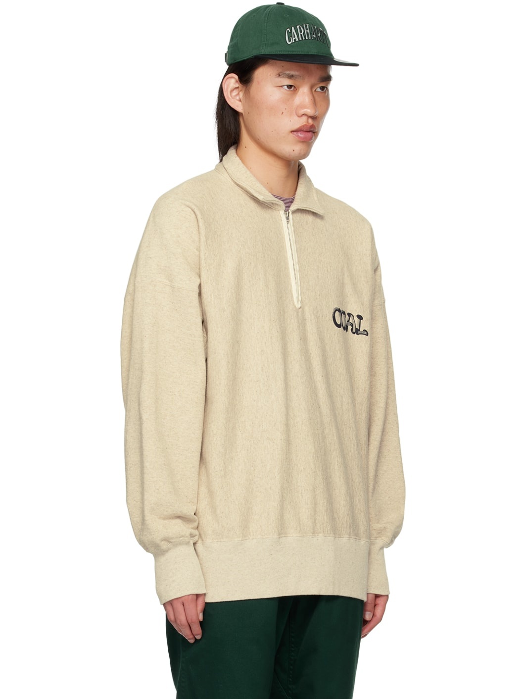 Beige Half-Zip Sweatshirt - 2