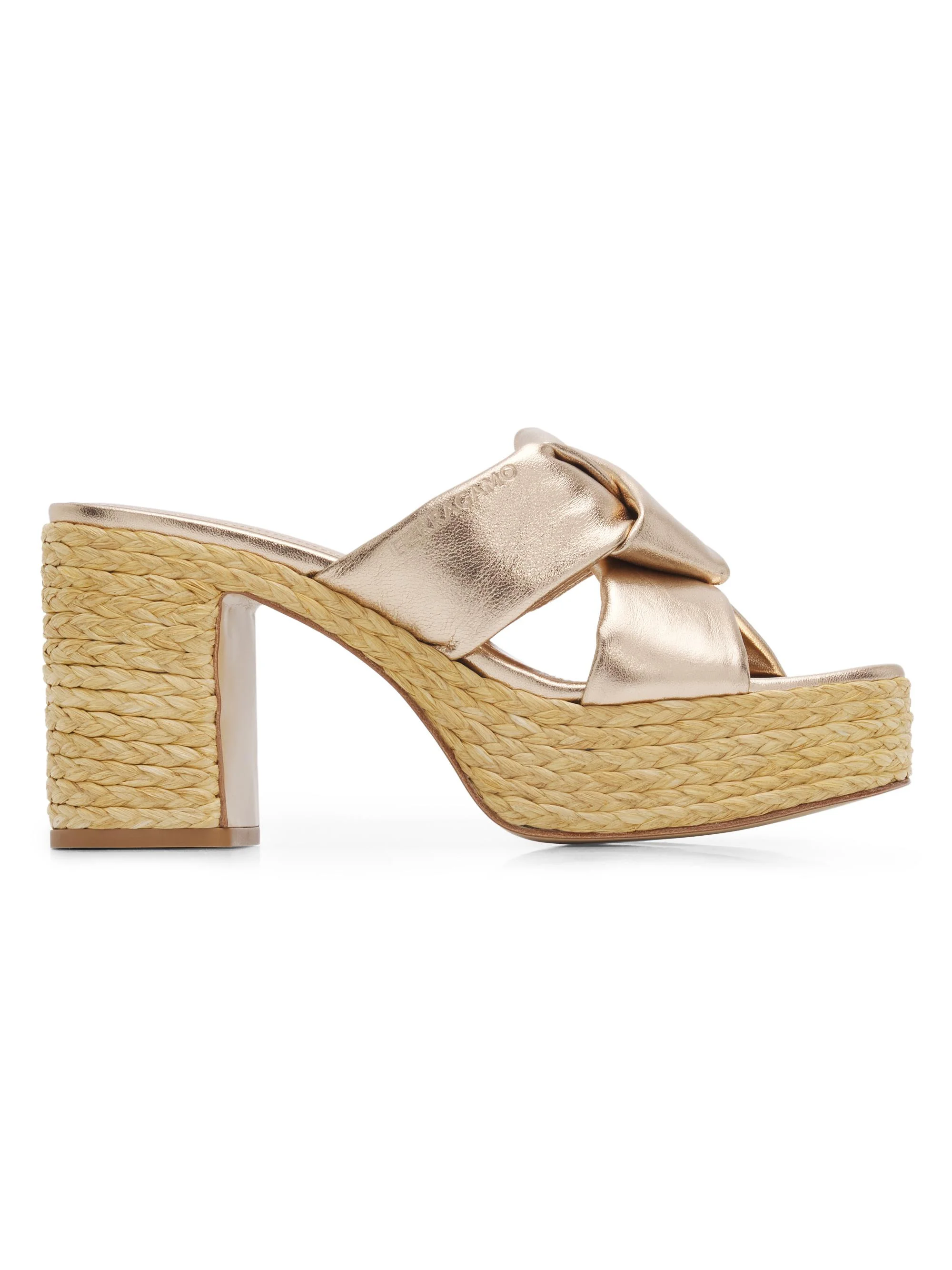 Women's Douglas 85MM Leather Platform Sandals - Champagne - 1