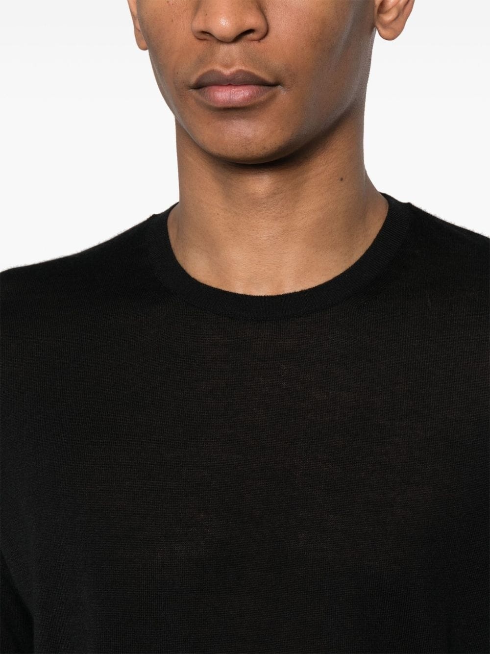 straight-hem knitted T-shirt - 5