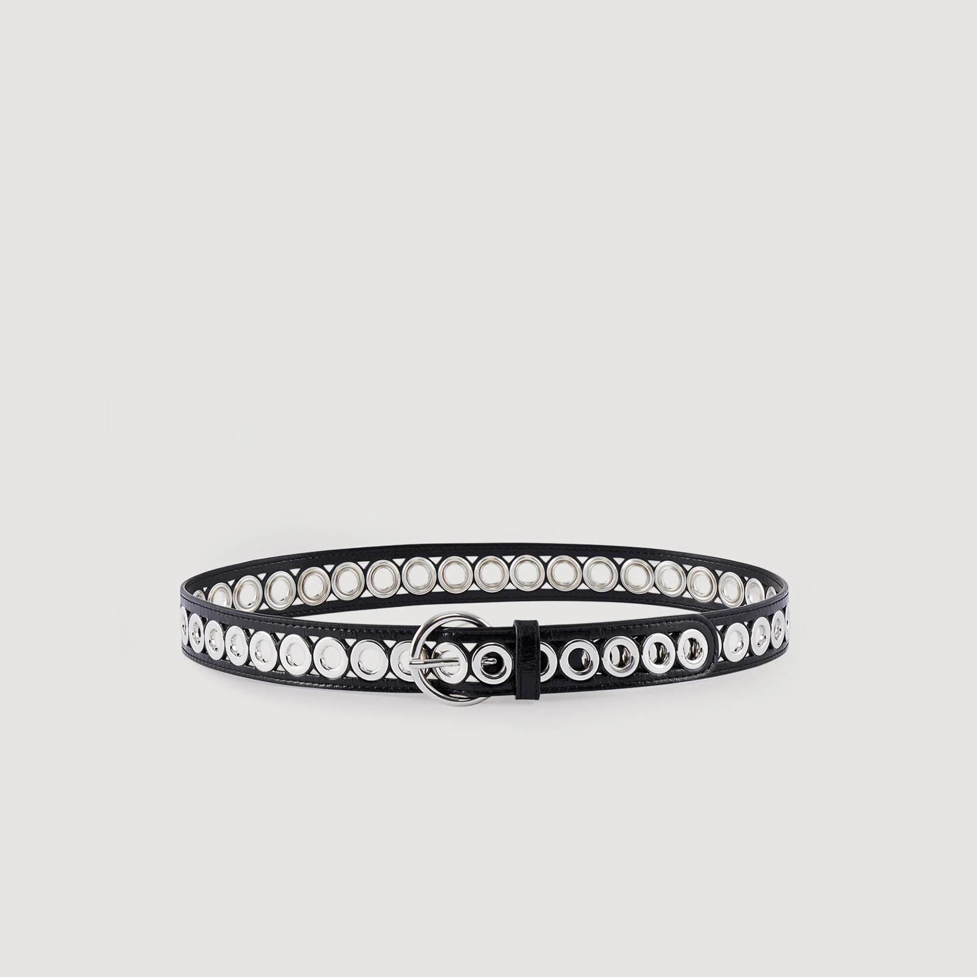 BELT WITH ROUND BUCKLE AND EYELETS - 3