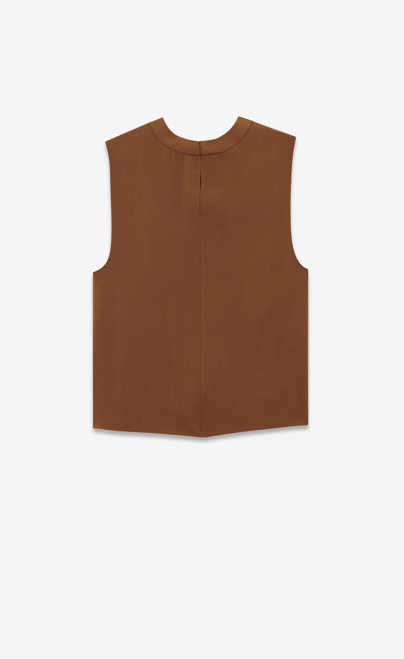 SAINT LAURENT tank top in silk satin crepe outlook