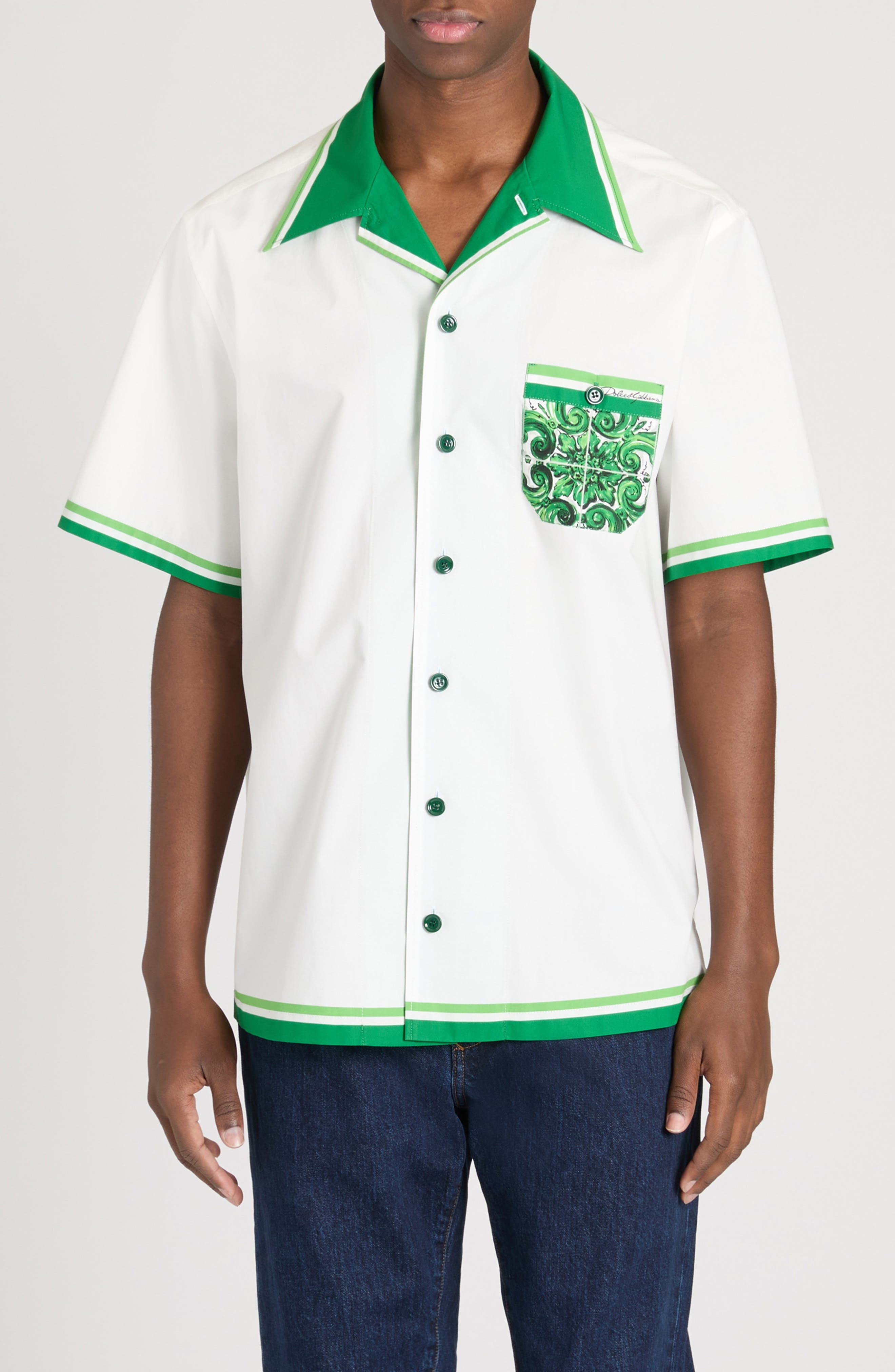 Majolica Cotton Camp Shirt - 1