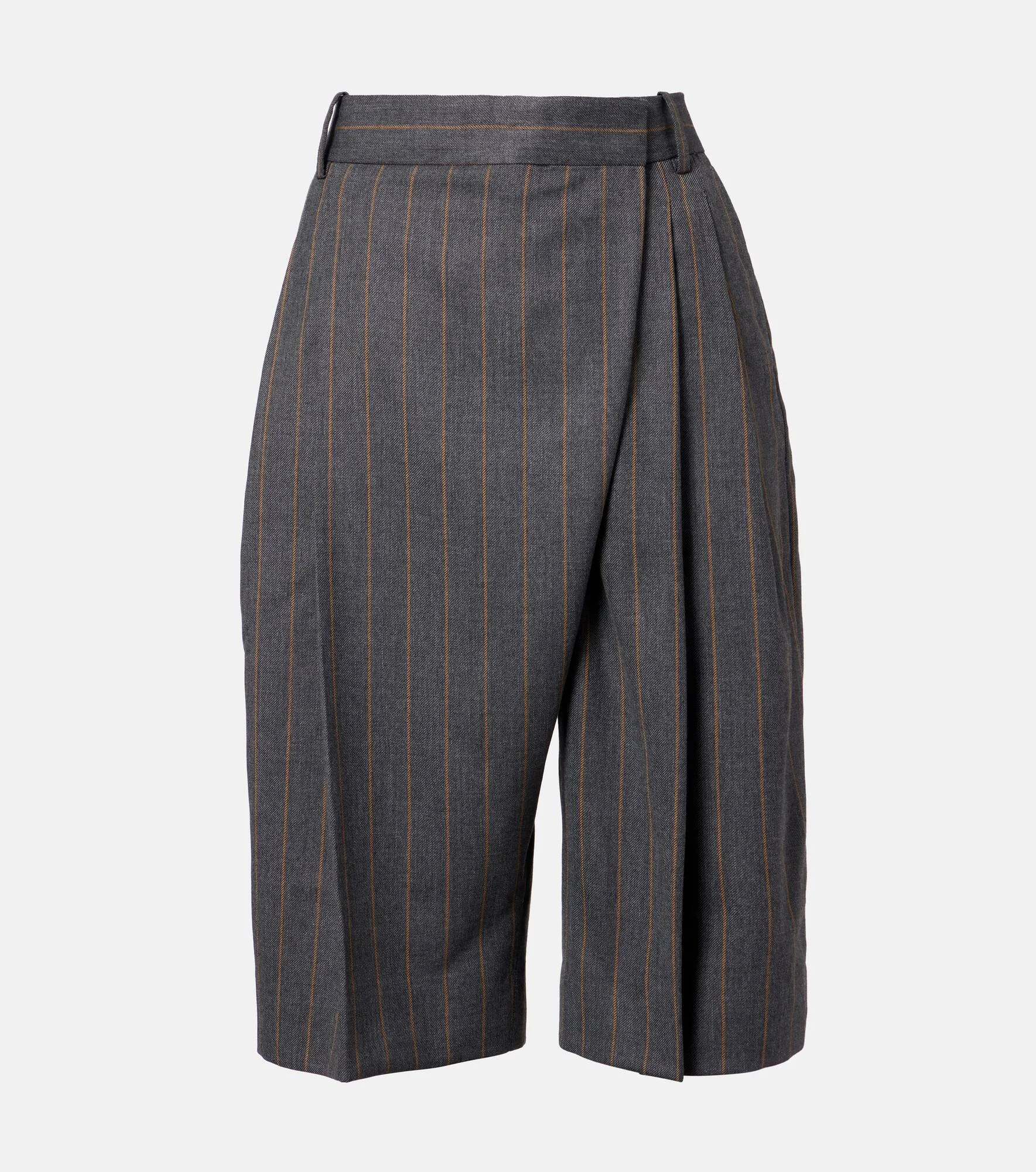 Pinstripe wrap shorts - 1