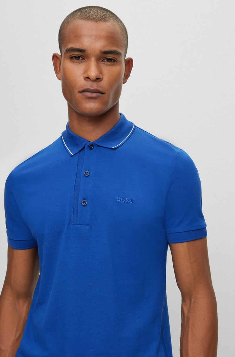 COTTON-PIQUÉ SLIM-FIT POLO SHIRT WITH LOGO DETAILS 3