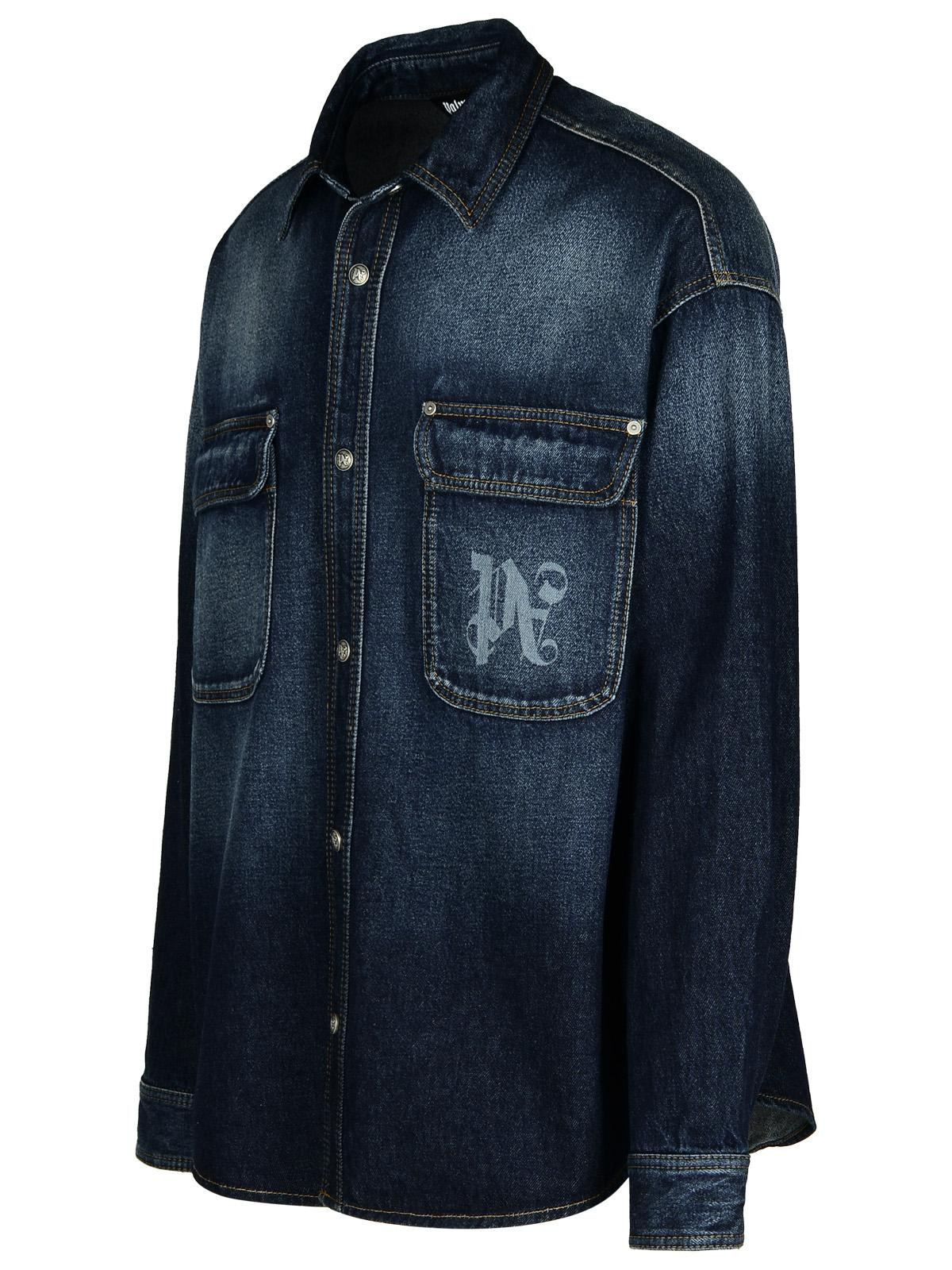 Palm Angels Blue Denim Shirt Men - 2
