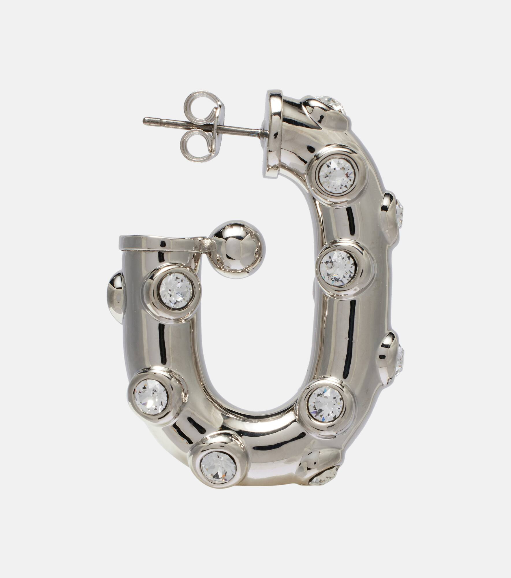 Crystal-embellished hoop earrings - 2