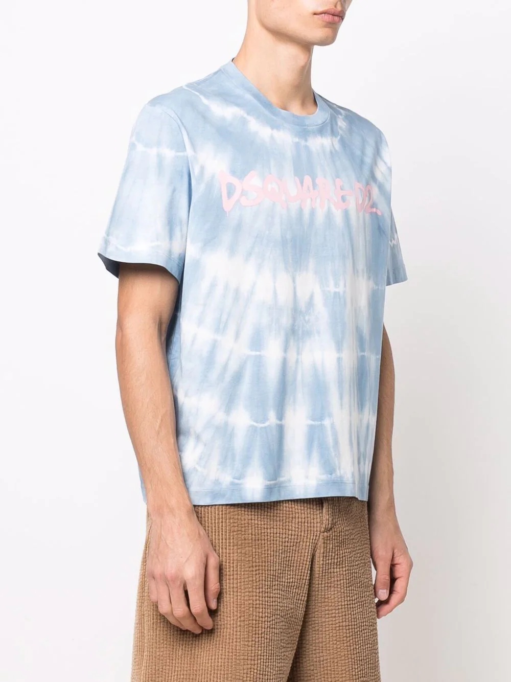 logo-print tie-dye cotton T-shirt - 3