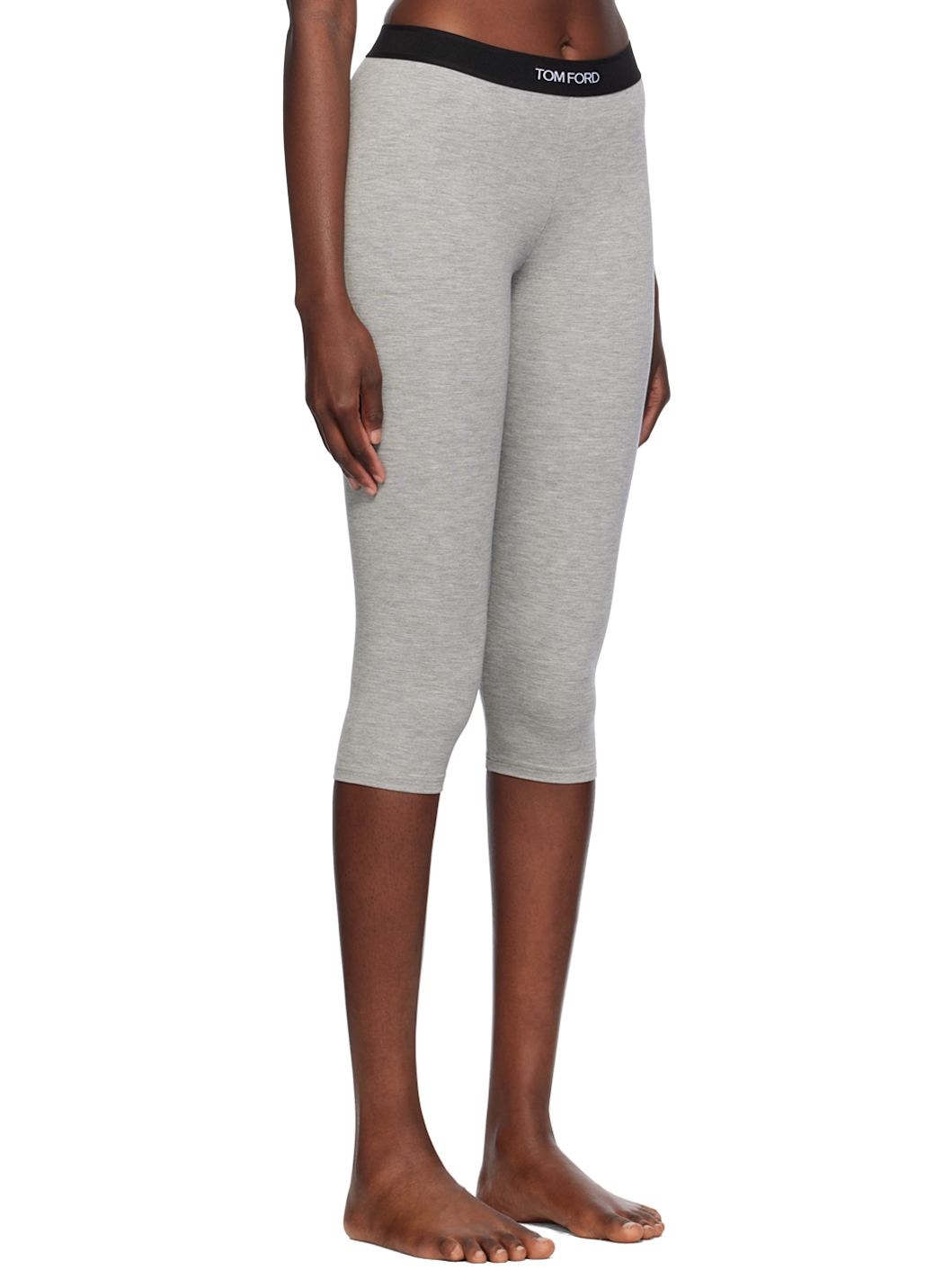 Gray Modal Cropped Leggings - 2