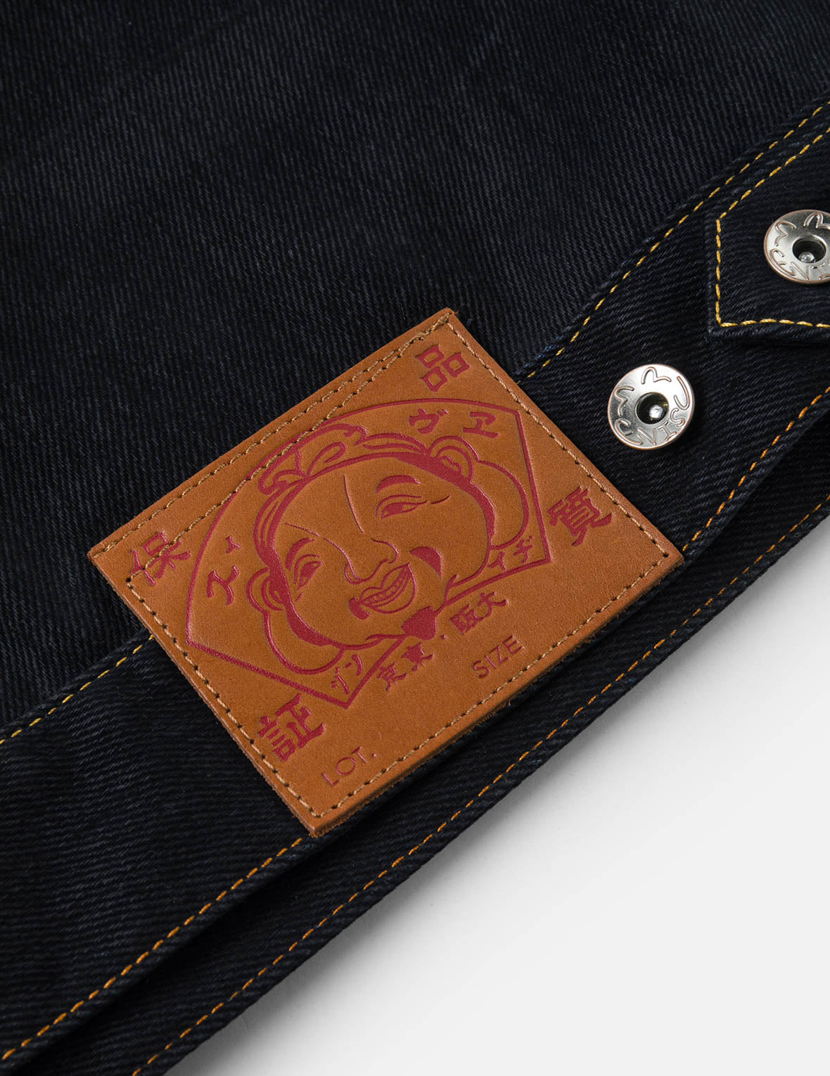 Brushstroke Daicock Print with Logo Embroidery Loose Fit Denim Jacket - 10