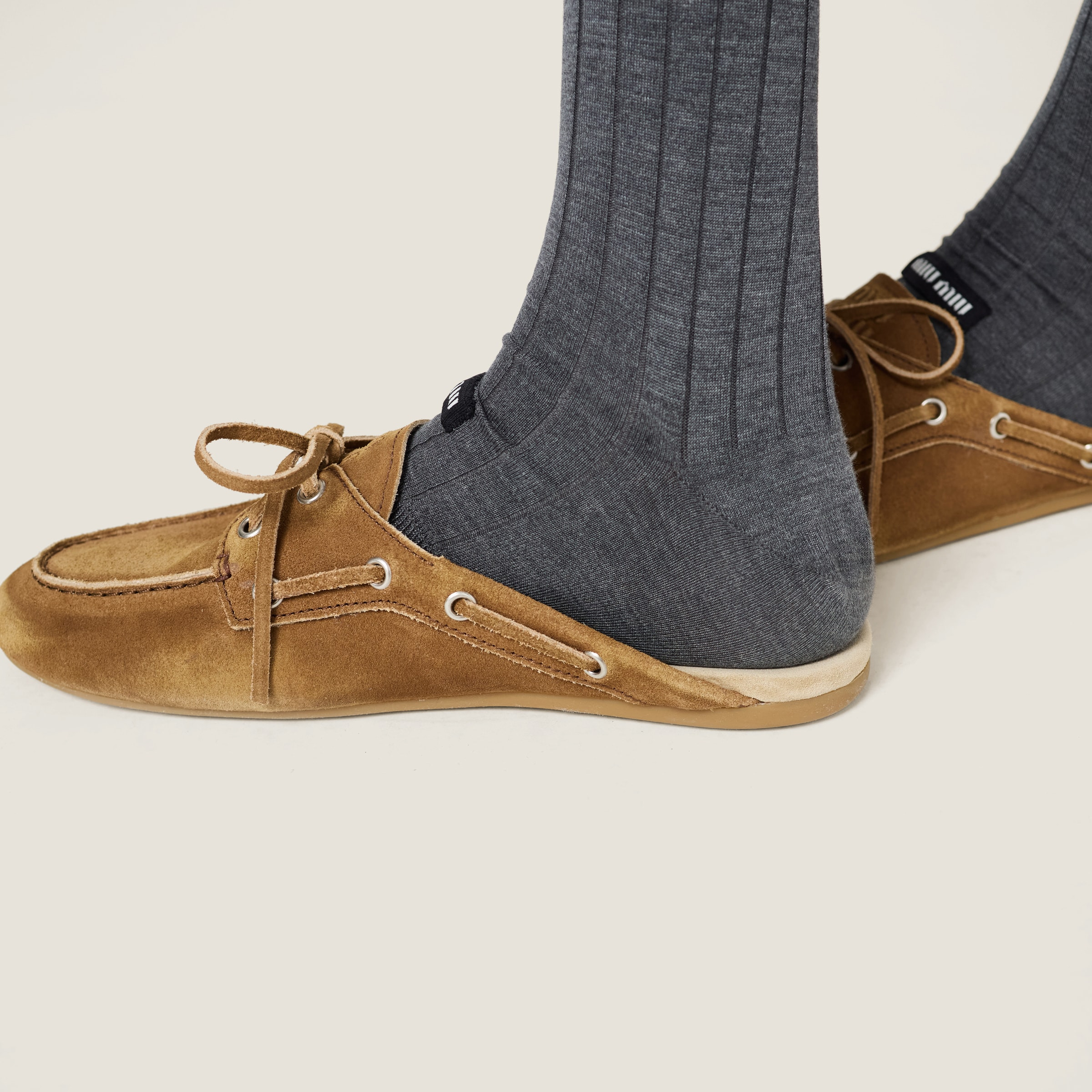 Faded suede mules - 6