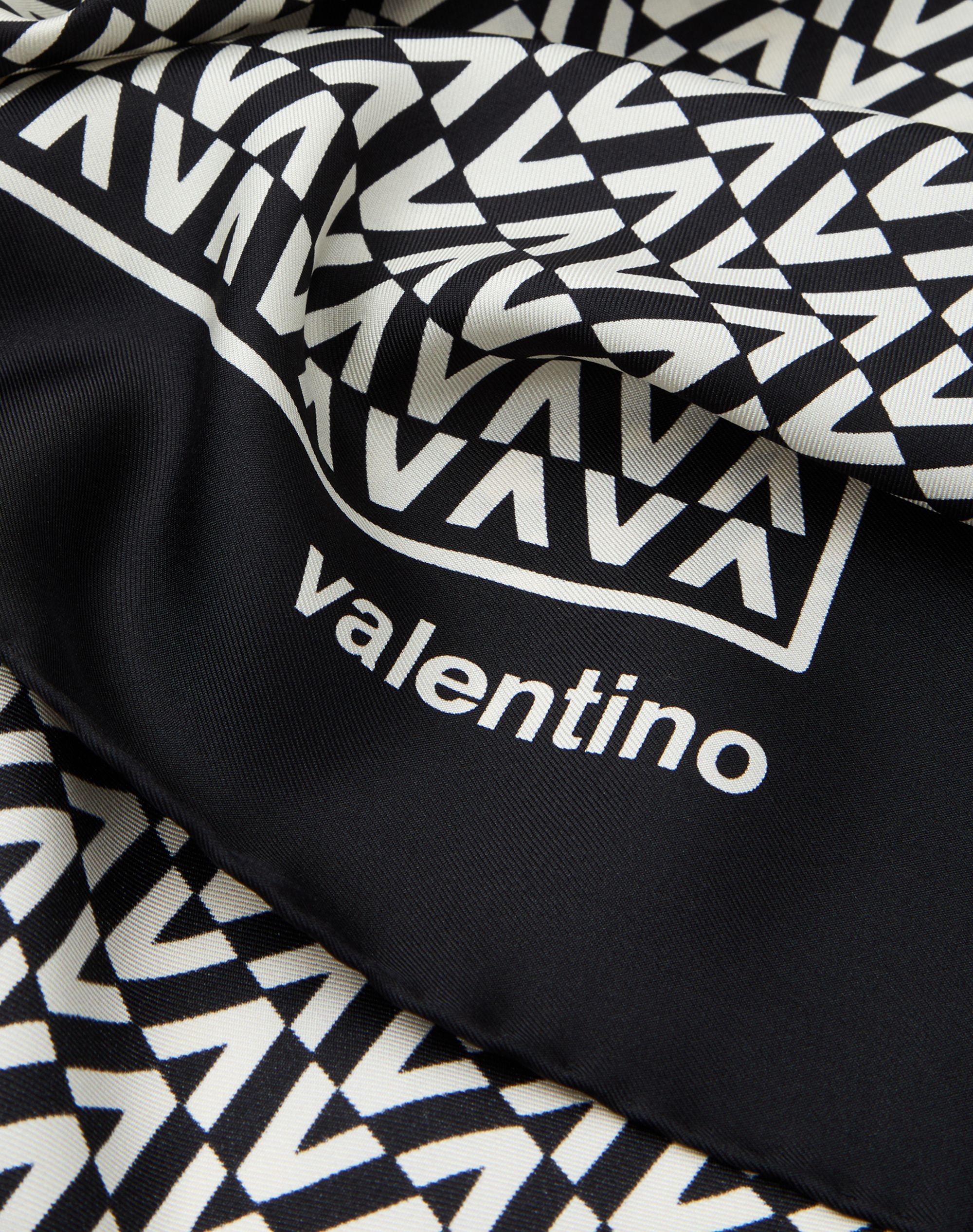 Optical Valentino print silk foulard 90x90 cm - 3