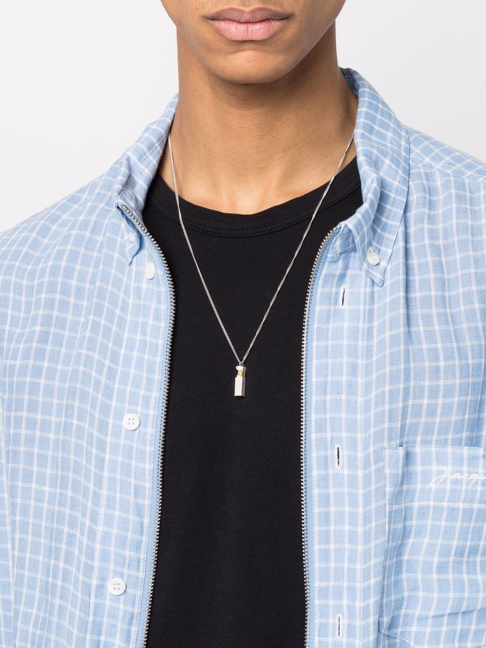 mined cube diamond pendant necklace - 2