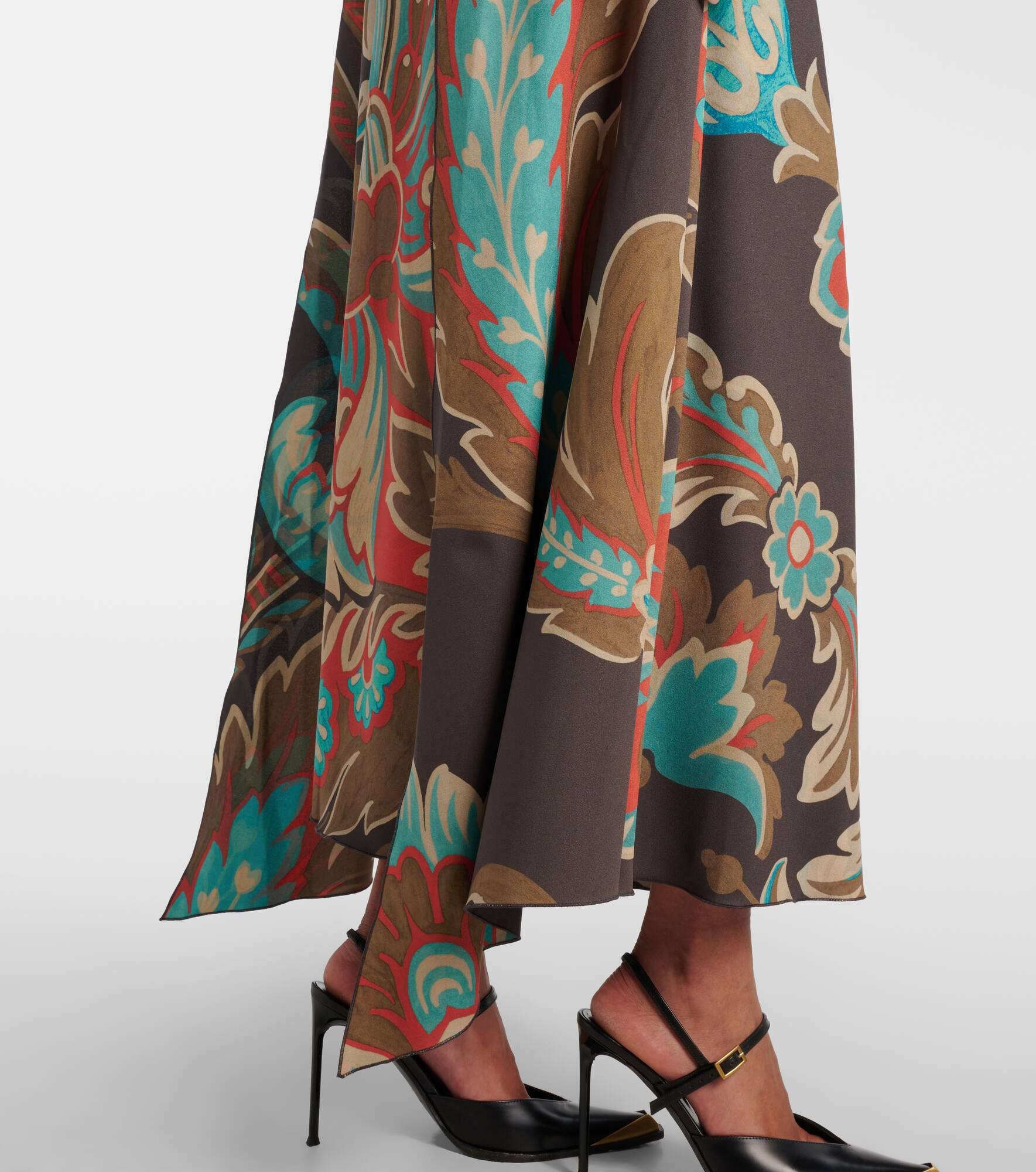 Printed asymmetric maxi dress - 6