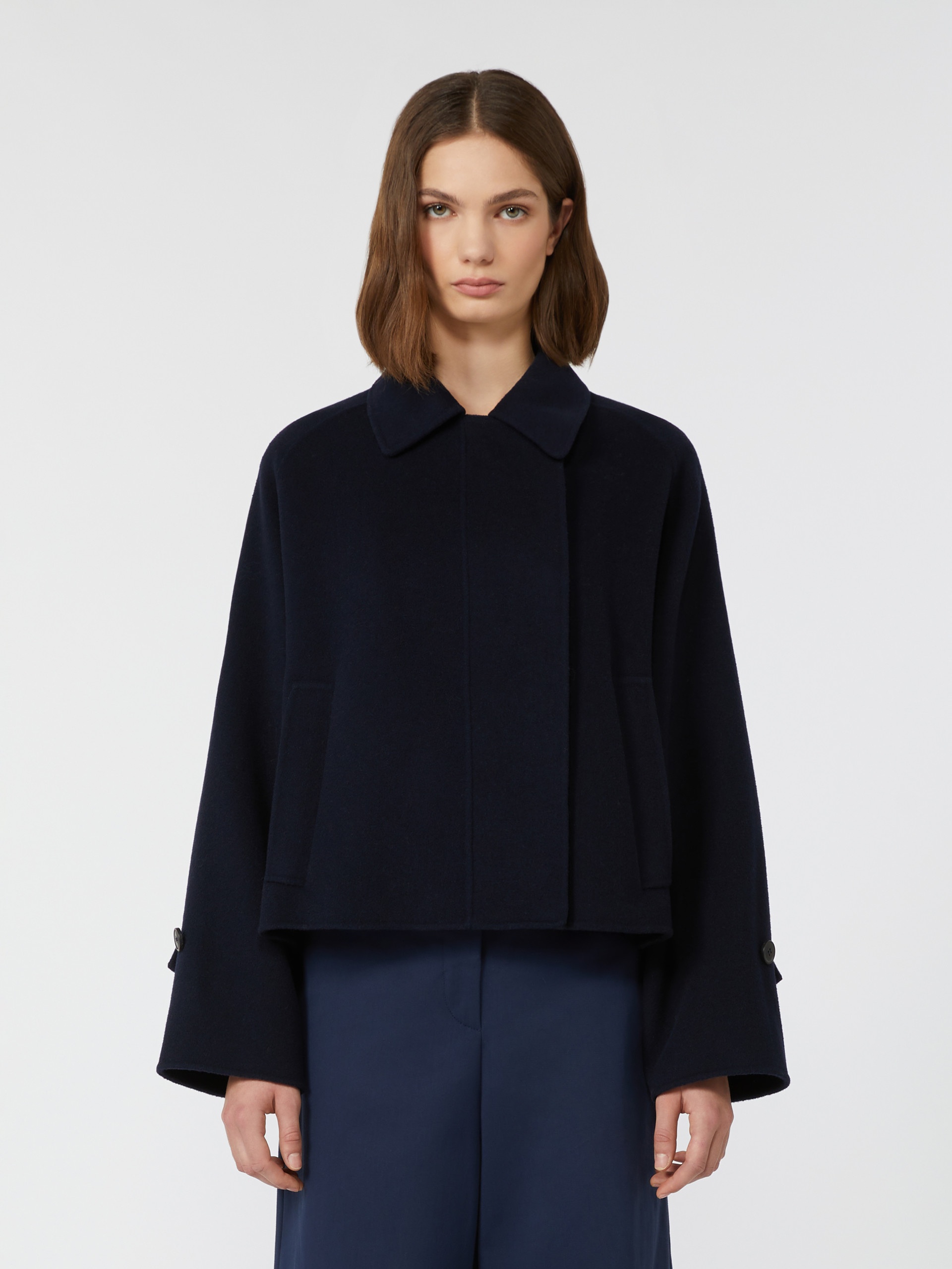 CARELLA Wool broadcloth cropped coat - 3