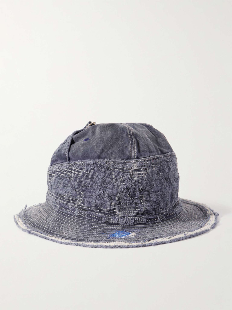 The Old Man and the Sea Distressed Buckled Cotton-Twill Bucket Hat - 1
