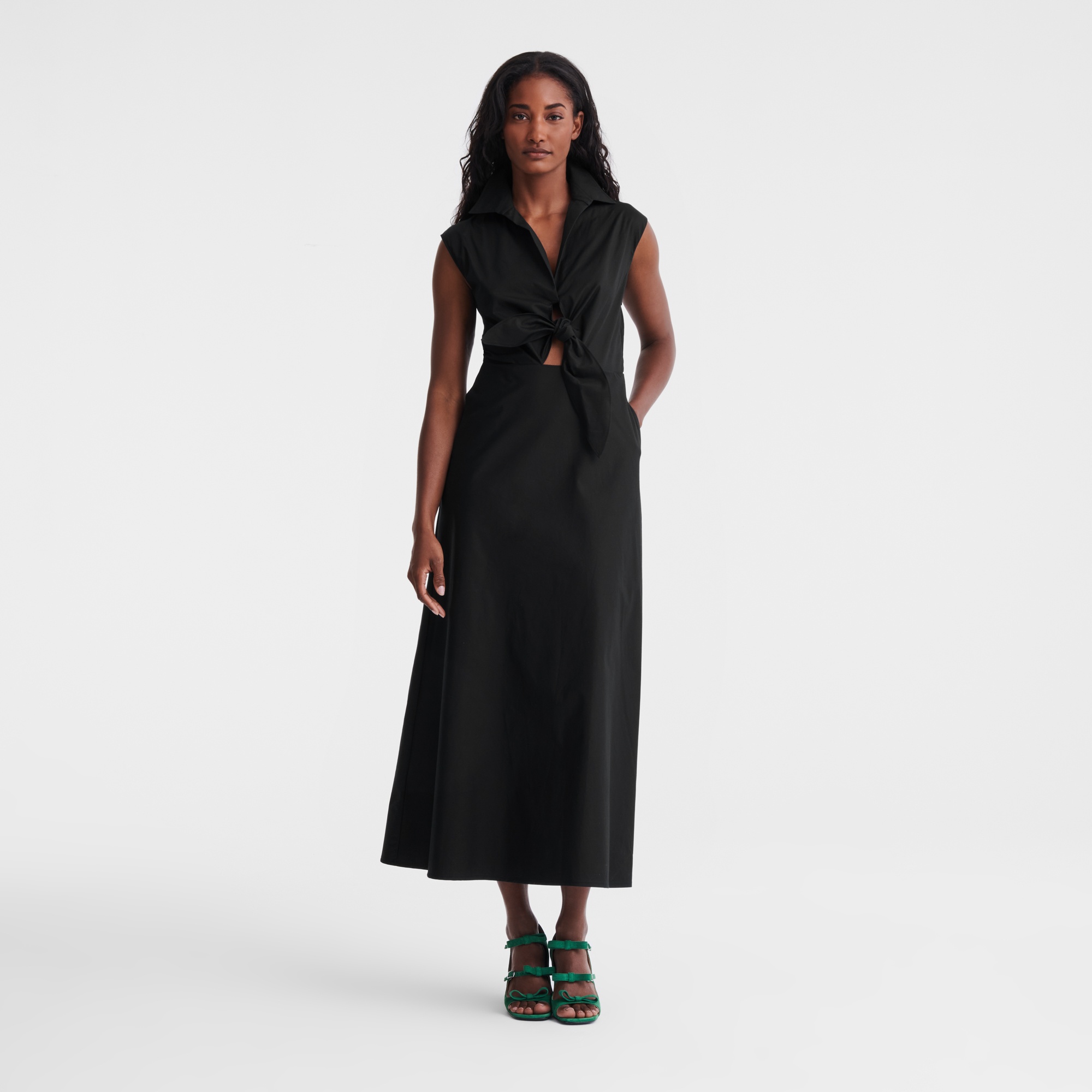 Long dress Black - Popelin - 2