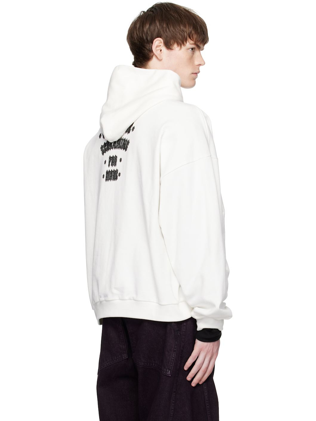 White Black Cat Poster Hoodie - 3