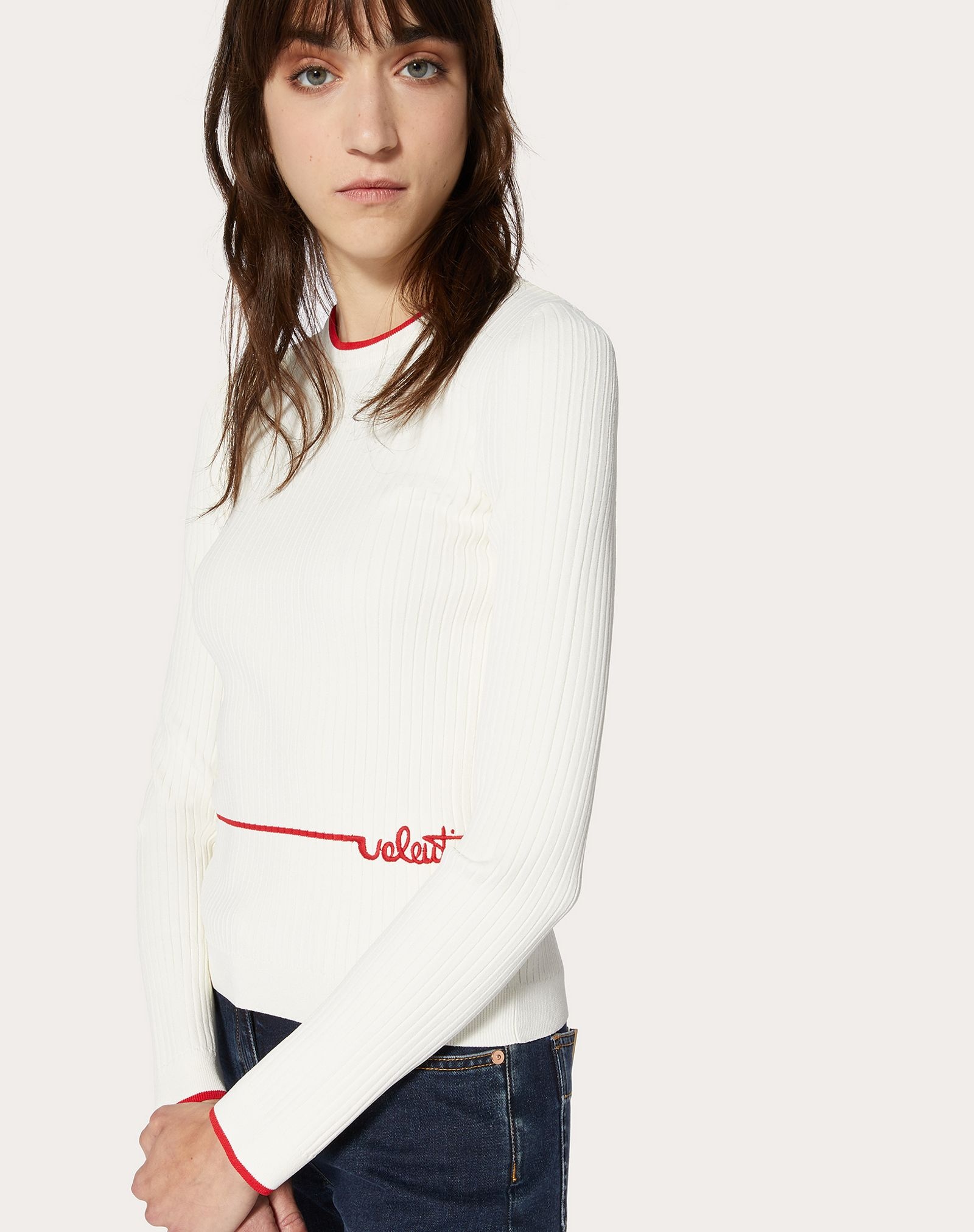 Viscose Sweater with Valentino Signature Embroidery - 5