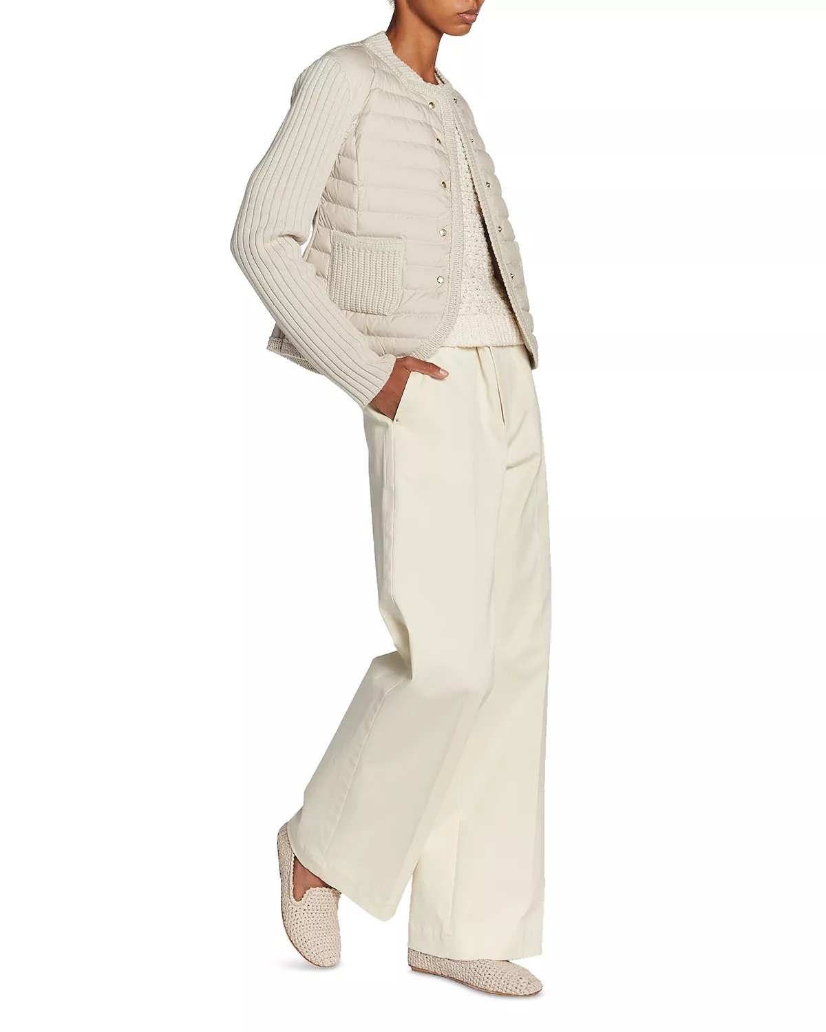 Mixed Media Leather Cardigan - 2